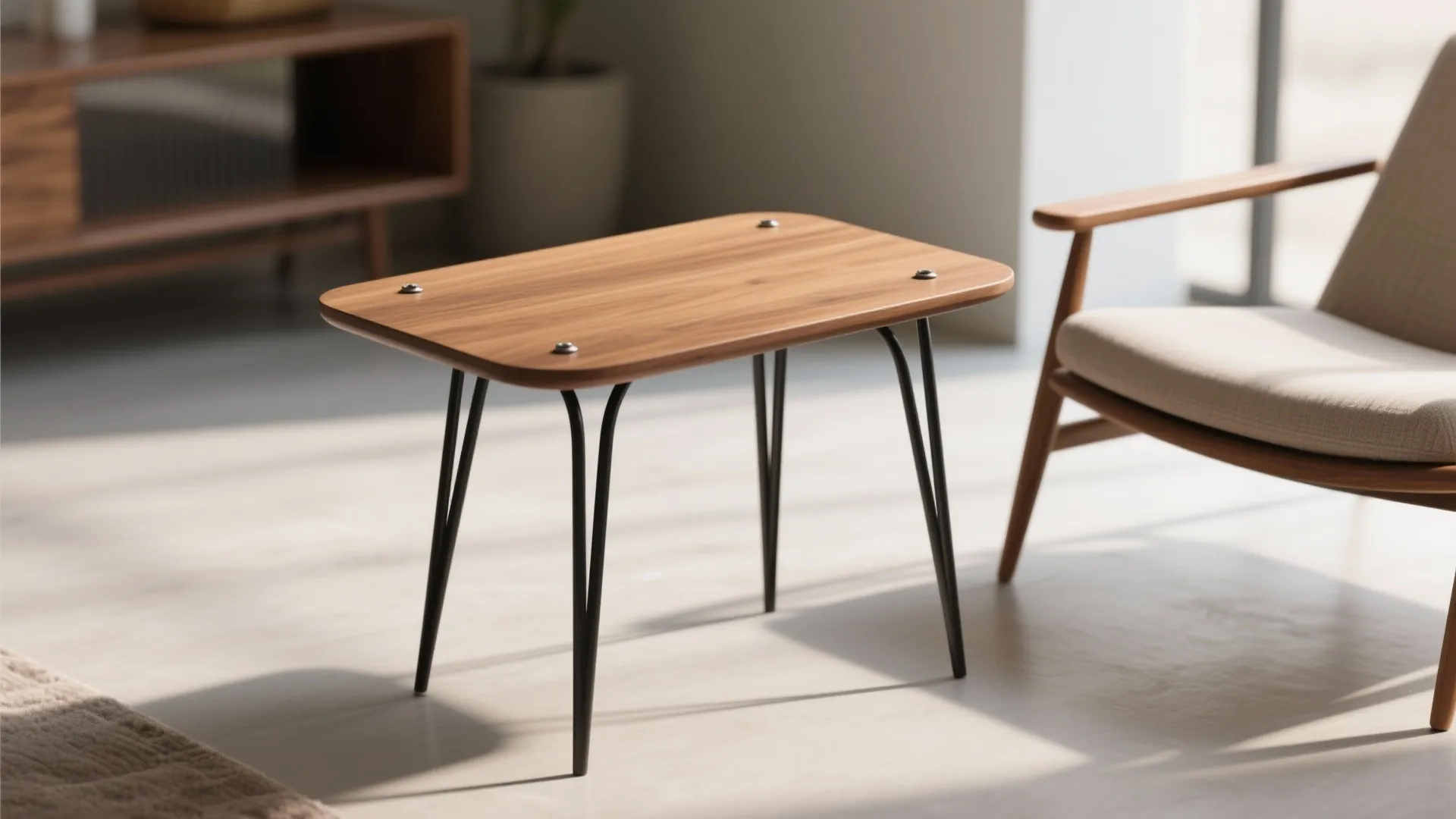 4. Hairpin-Leg Mid-Century End Table