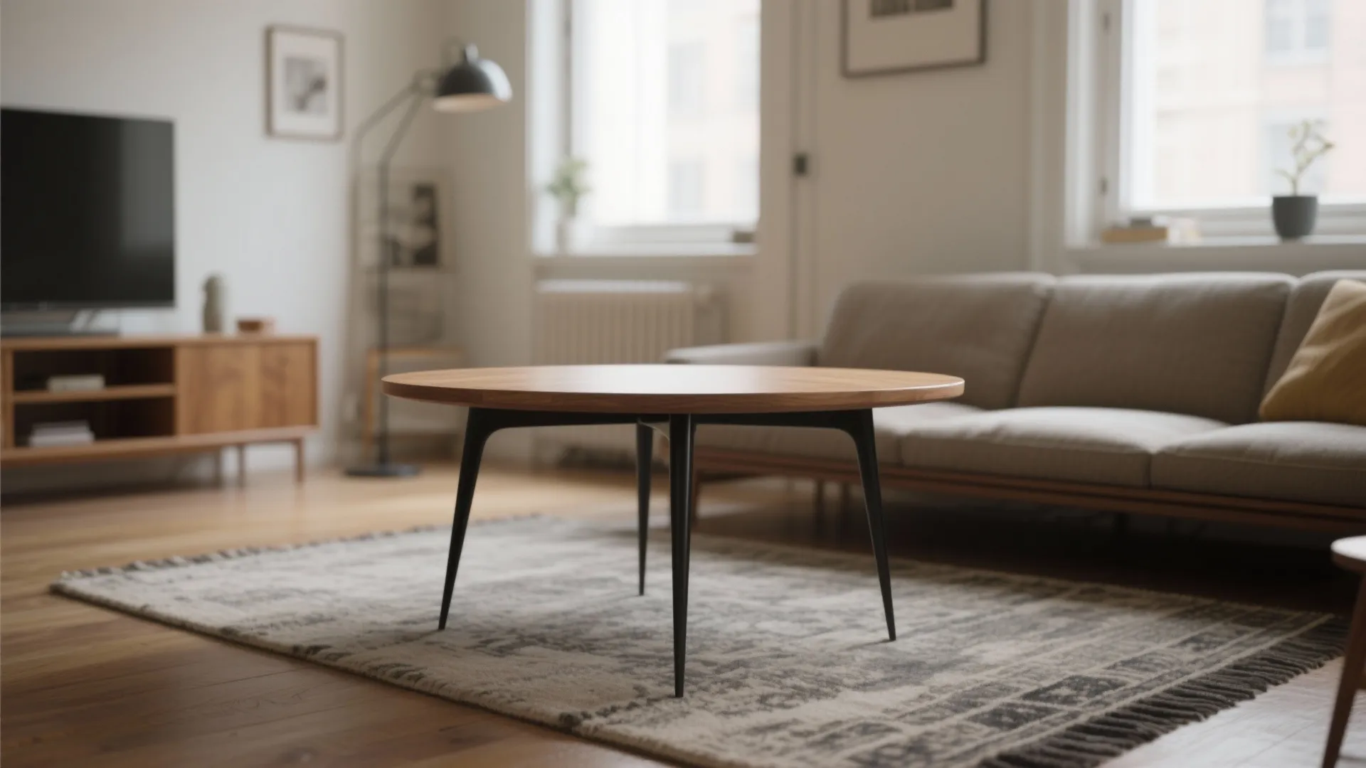 4. Hairpin Legs + Round Top (Budget-Friendly Charm)