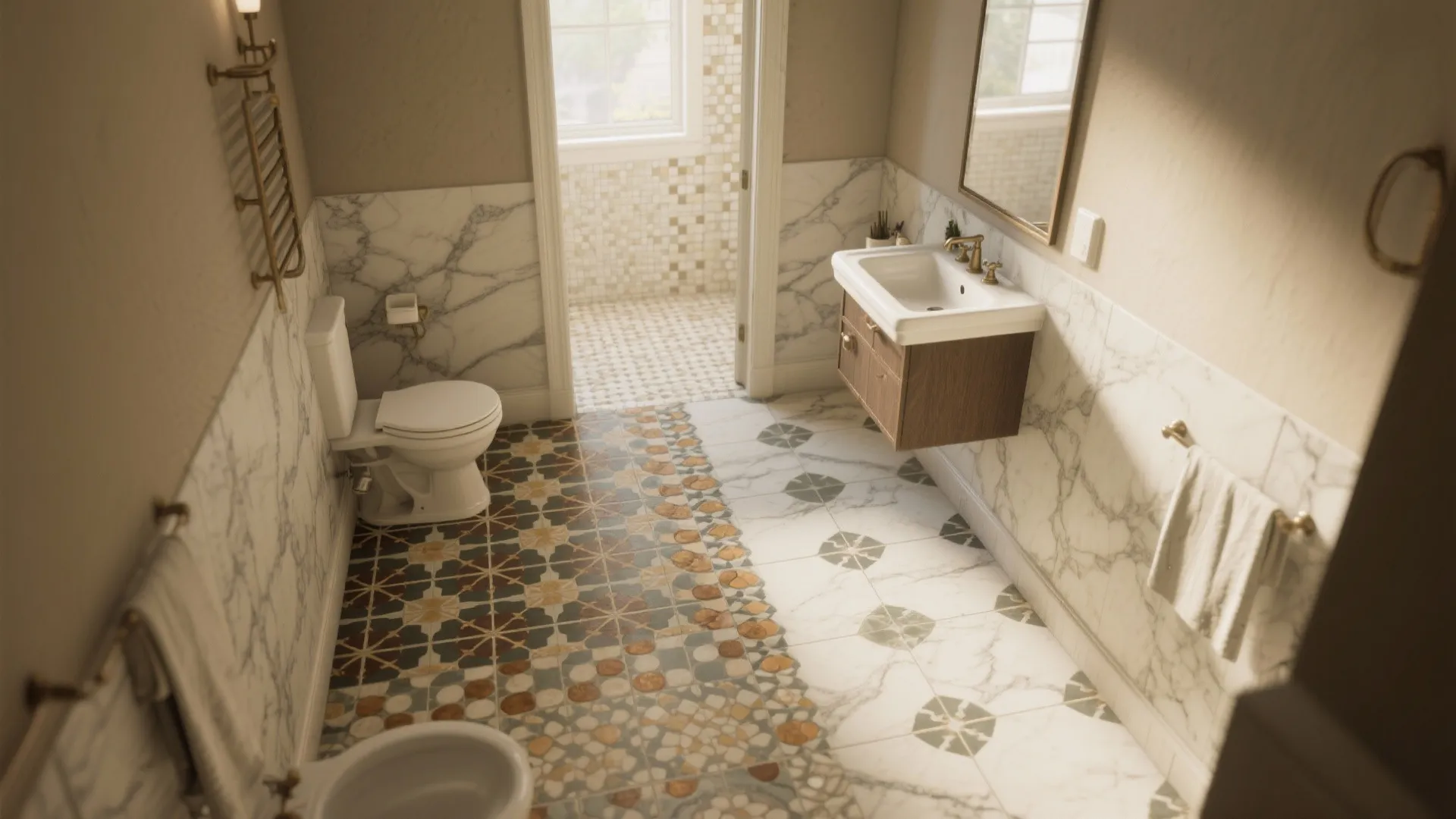 5 Half Bathroom Floor Tile Ideas: Creative, practical half bathroom floor tile ideas from a seasoned designer