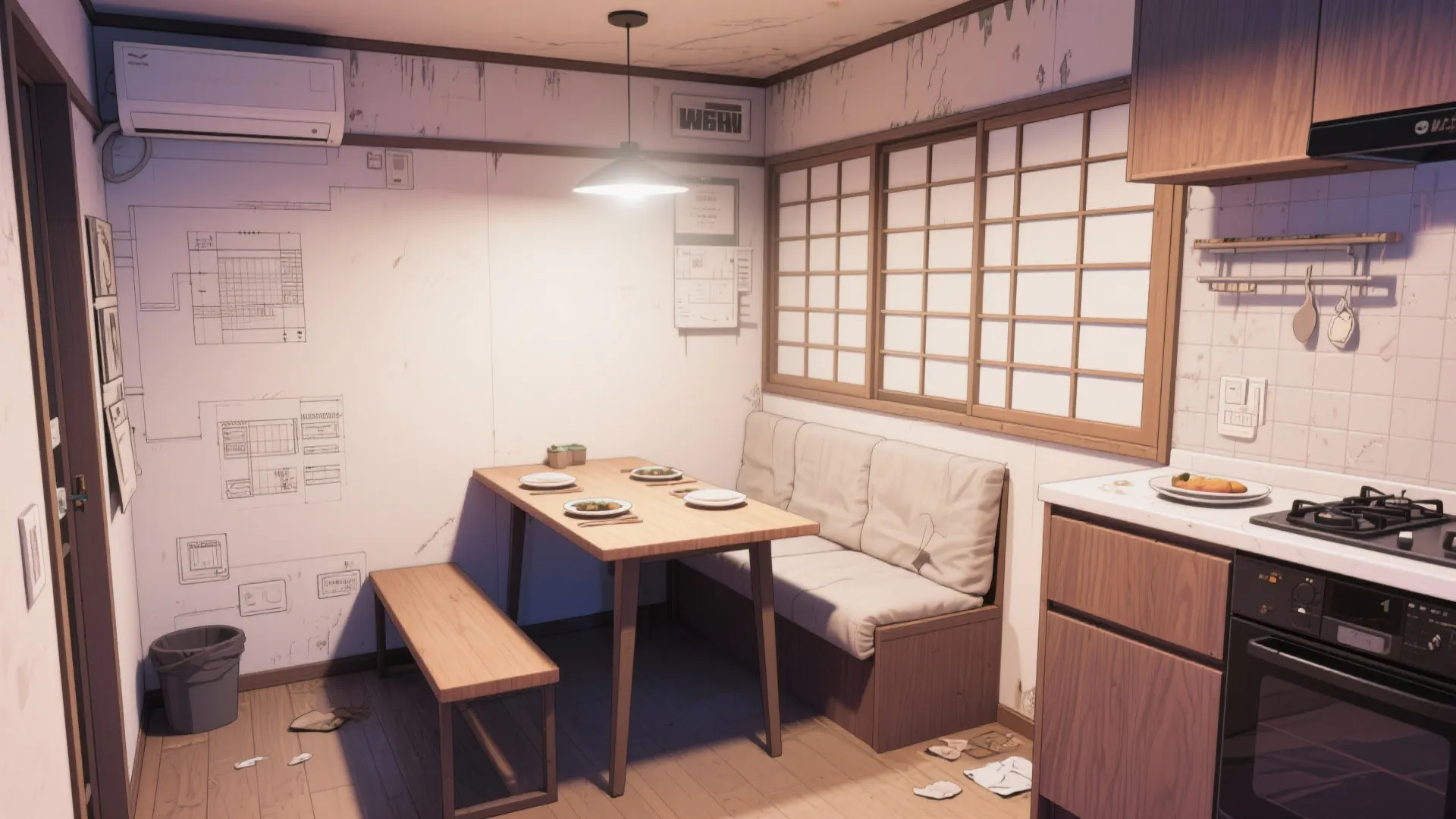 Tips 3: ダイニングとキッチンの“半分つながる”家具計画（東京小戸型）