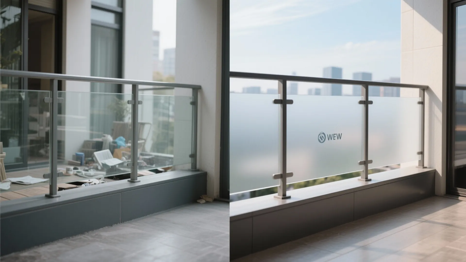 Half-height Frosting with Clear Top Rail