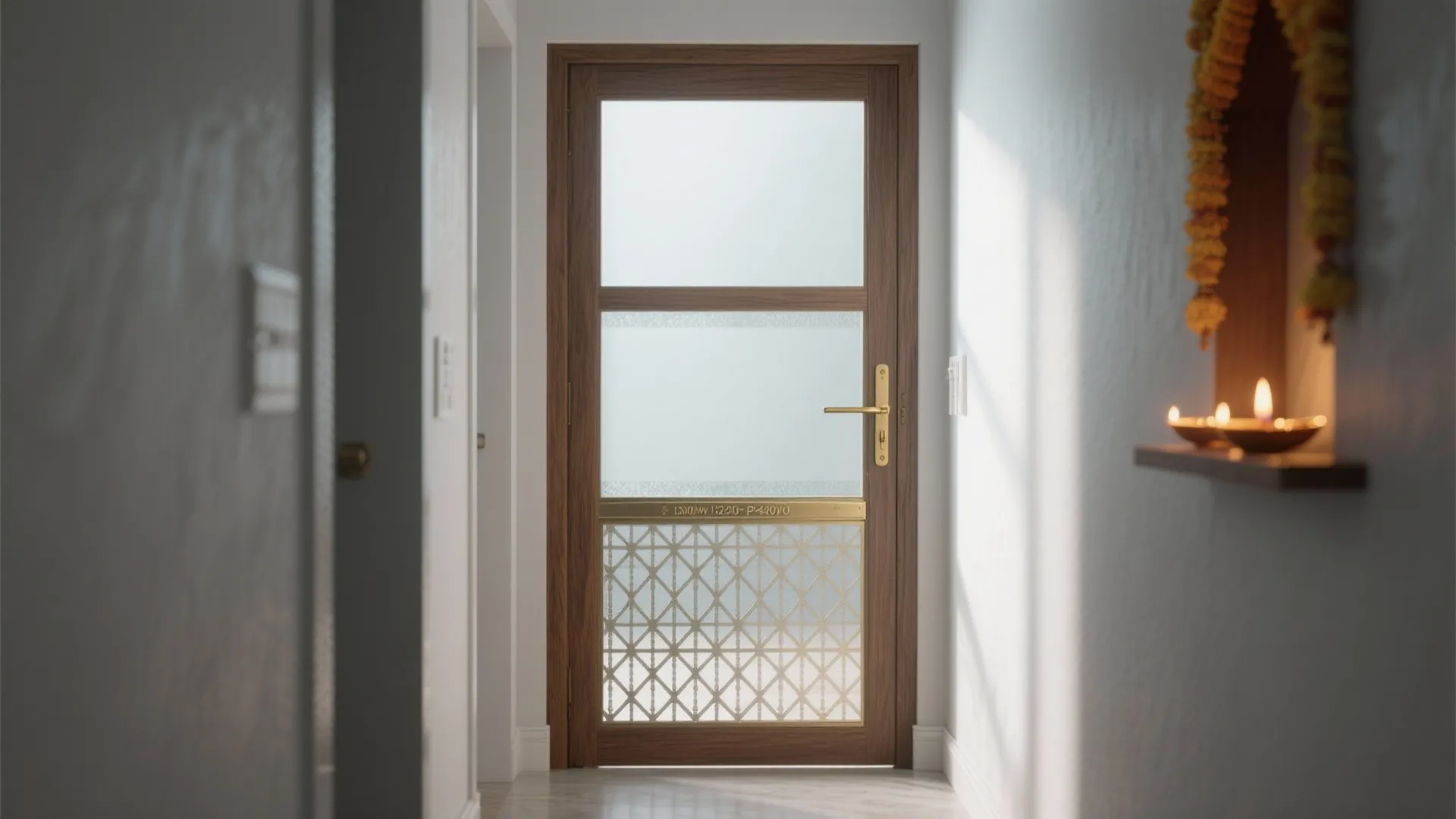 Half-Frosted Door with Clear Jali Band