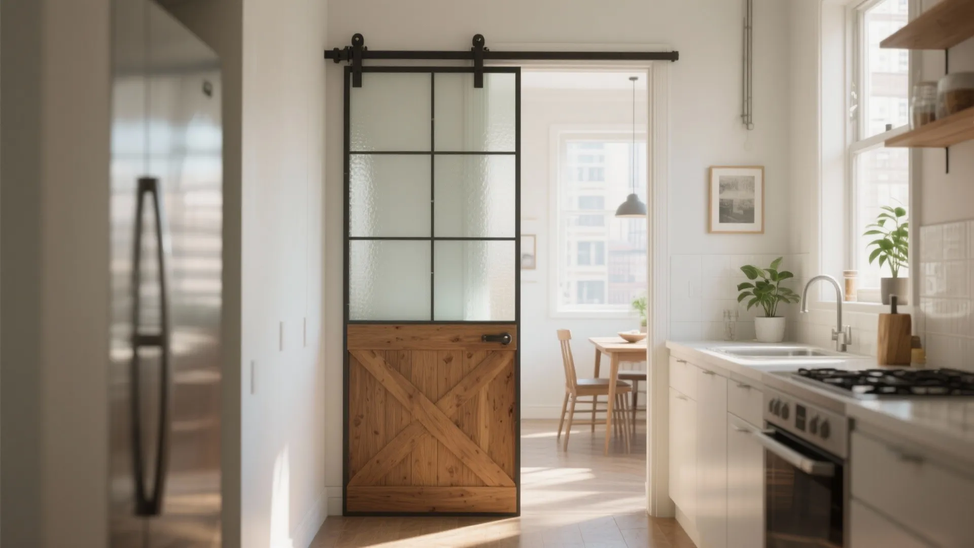 3. Half-Glass Panel for Light Flow