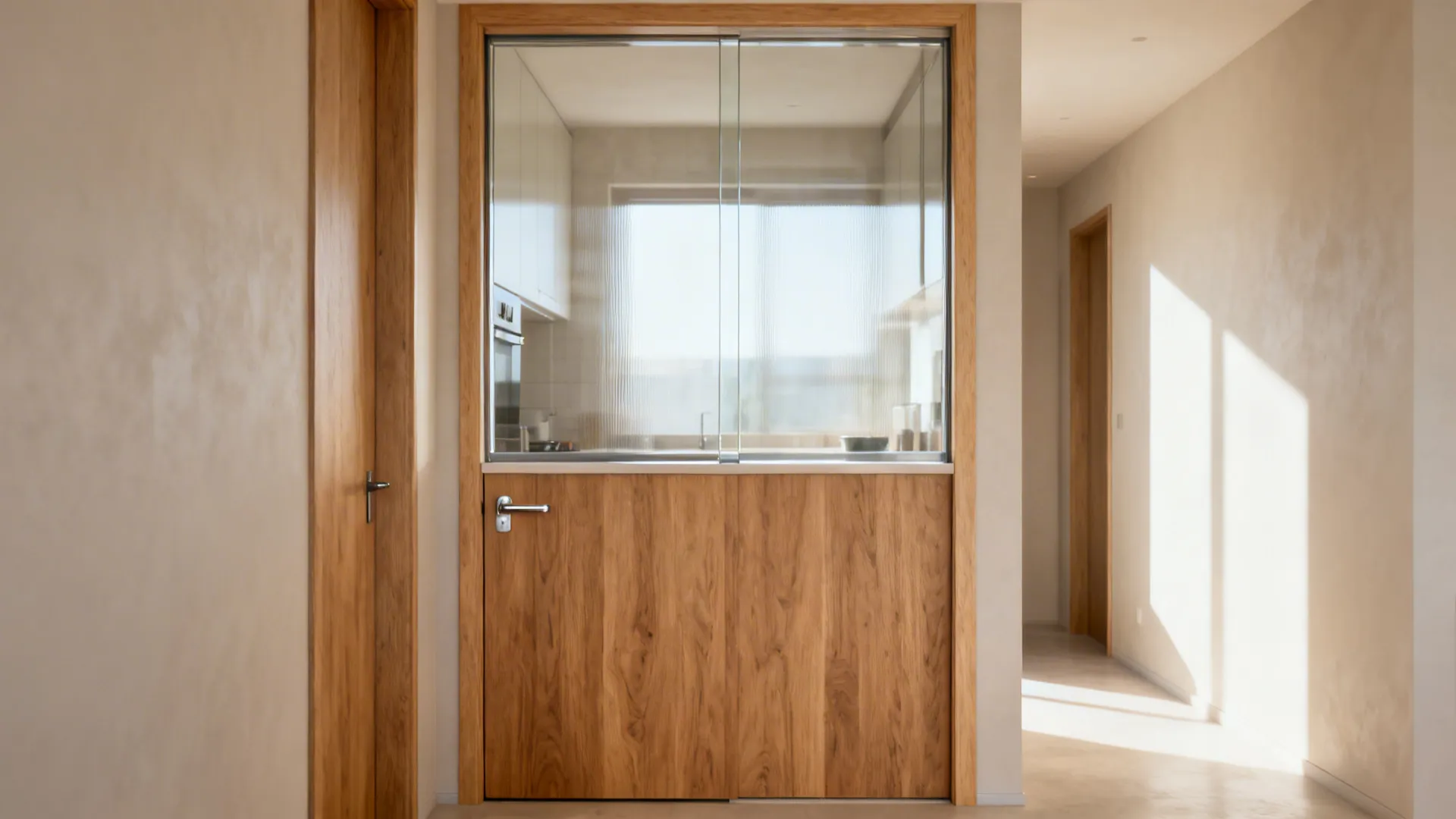 Half-Glazed Kitchen Door for Light and Hygiene