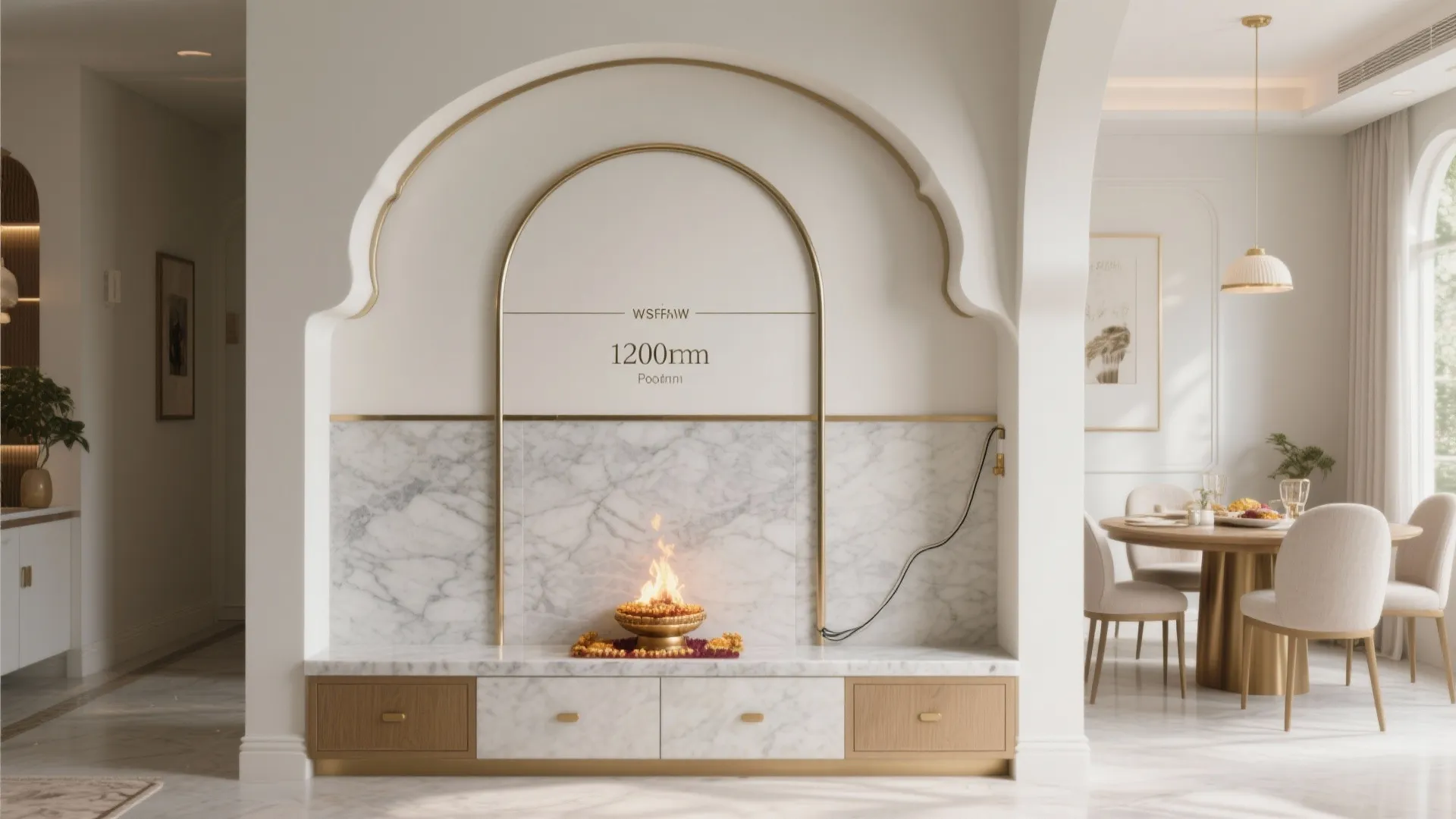 Half-Height Altarpiece Wall with Hidden Storage