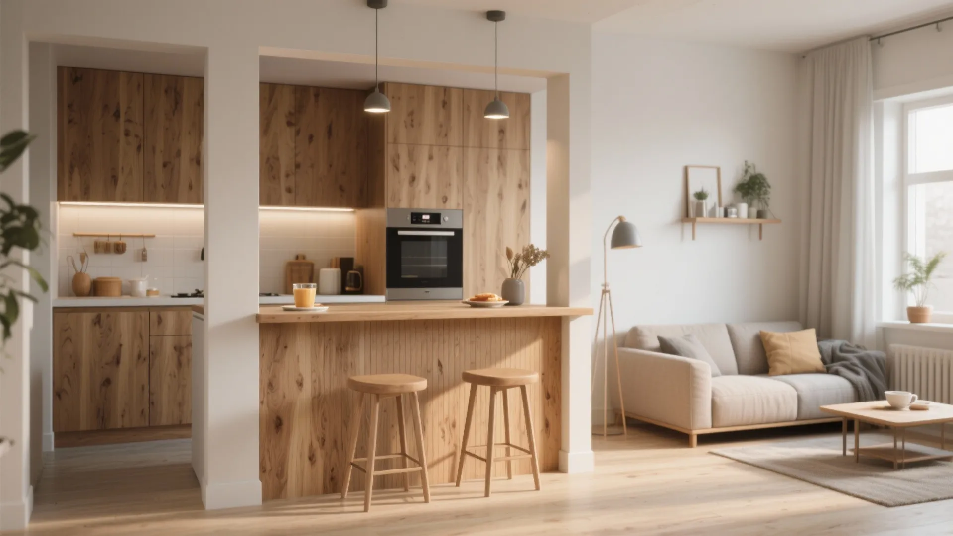 Half-height walls for combined function