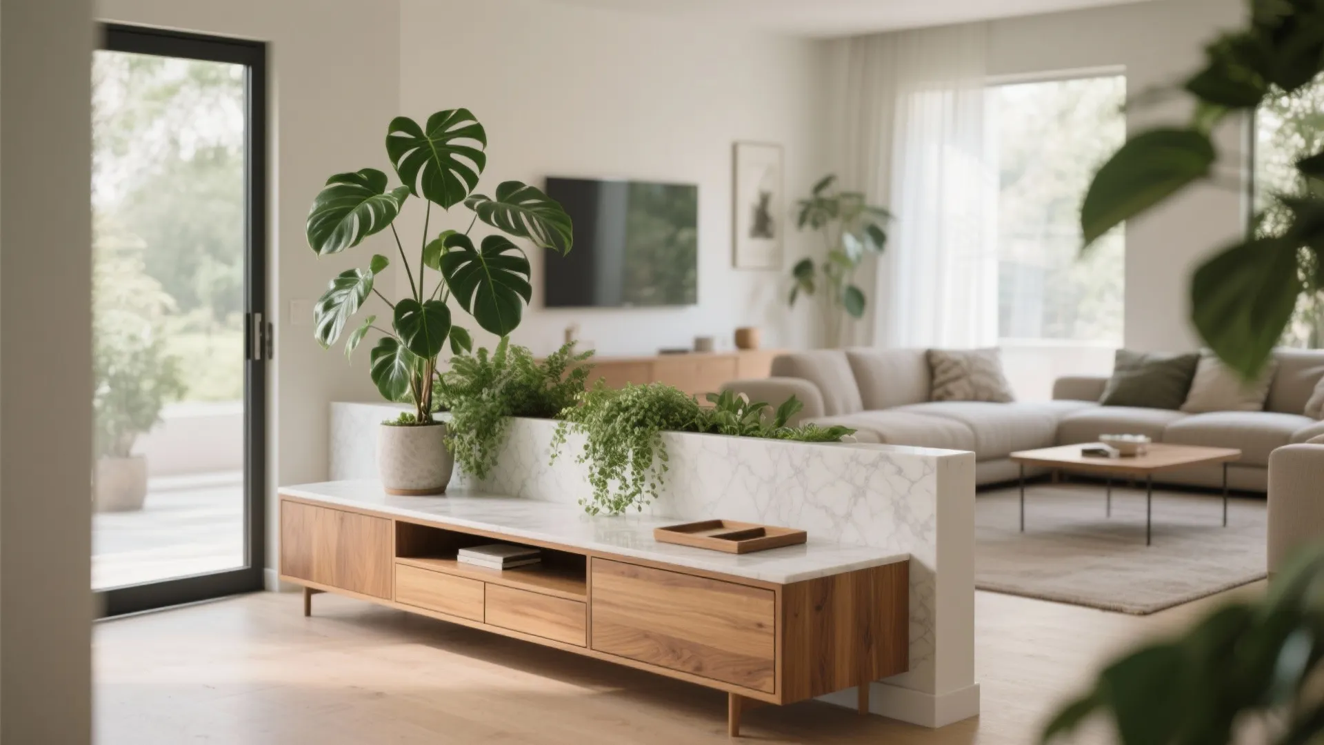 Half-Height Consoles with Planters