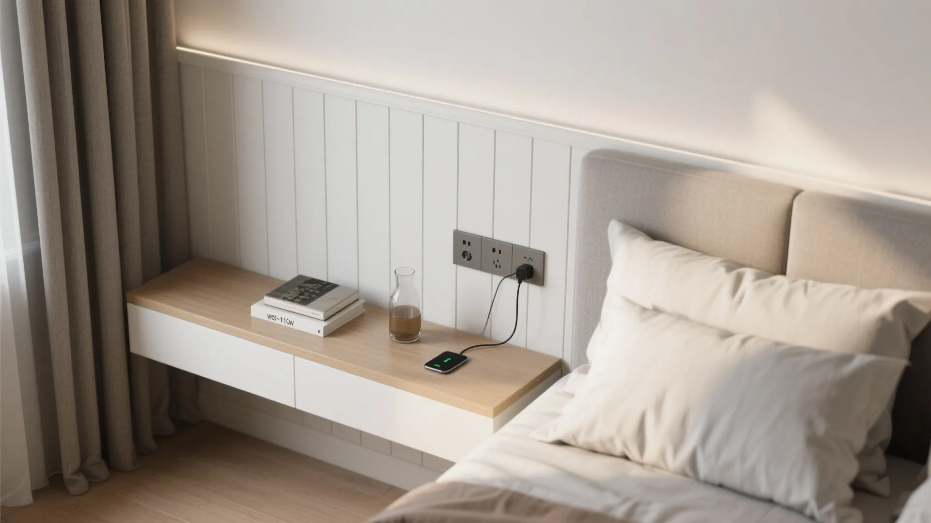 Half-Height Panelling with Integrated Ledge and Storage