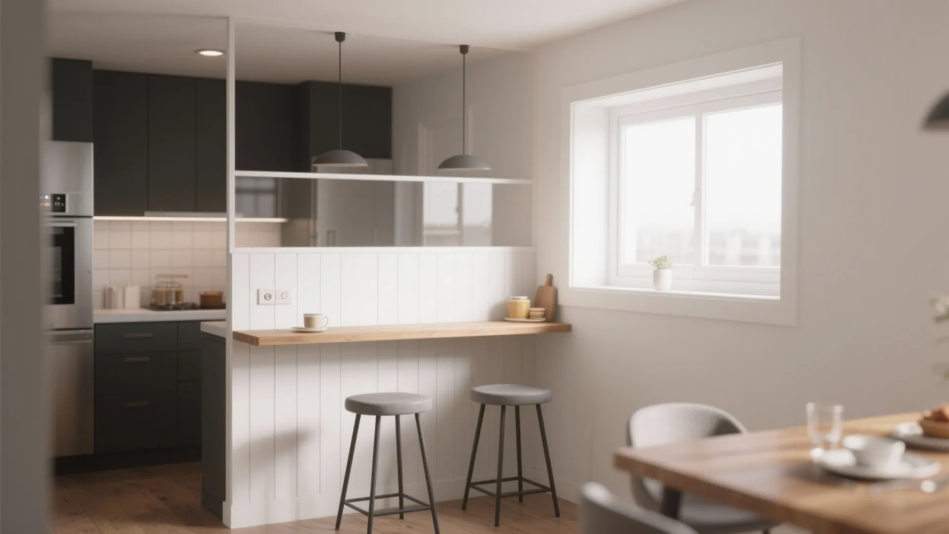 Half-Height Partition Wall