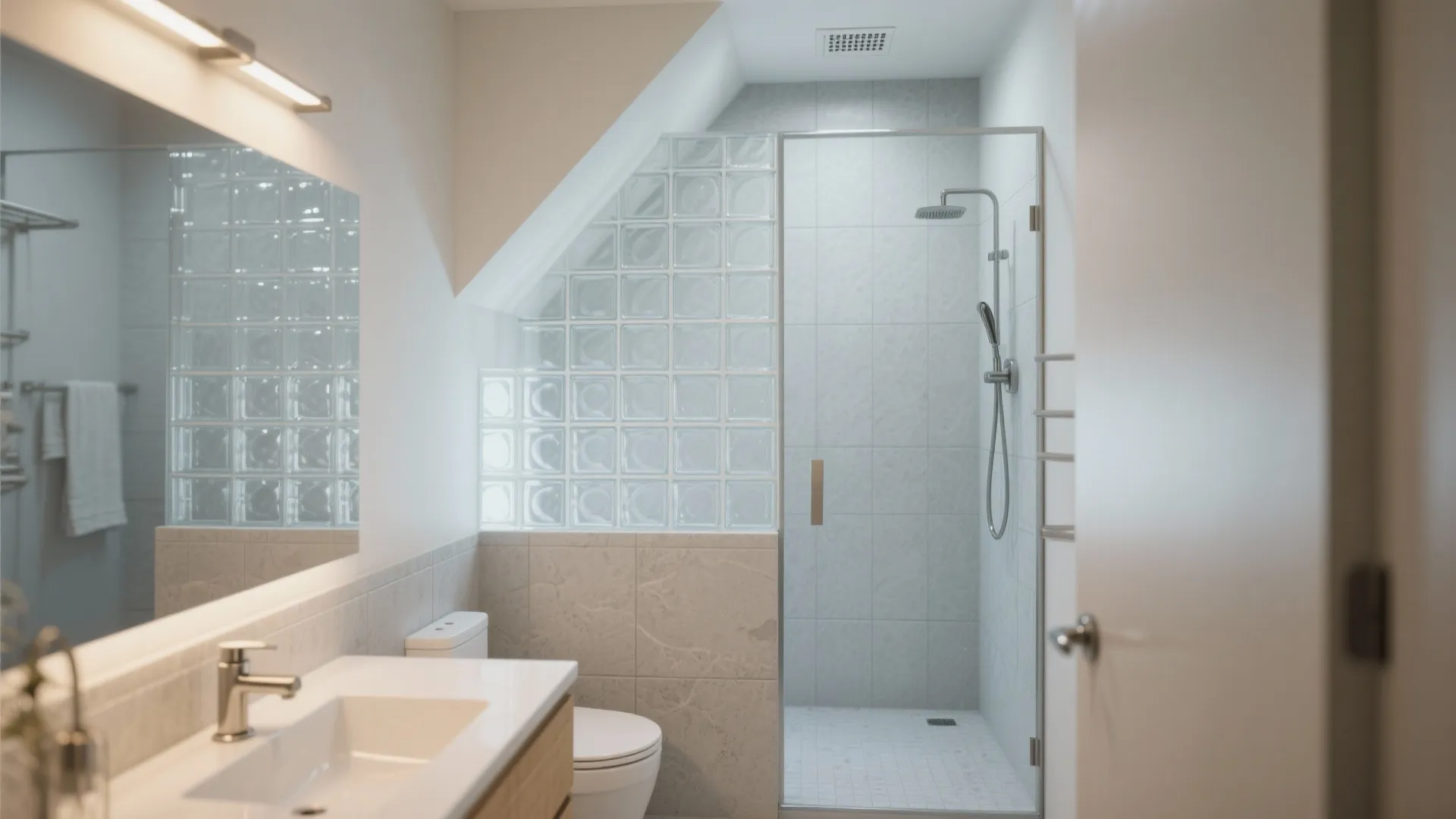 Half-Height Splash Wall in Wet Zones