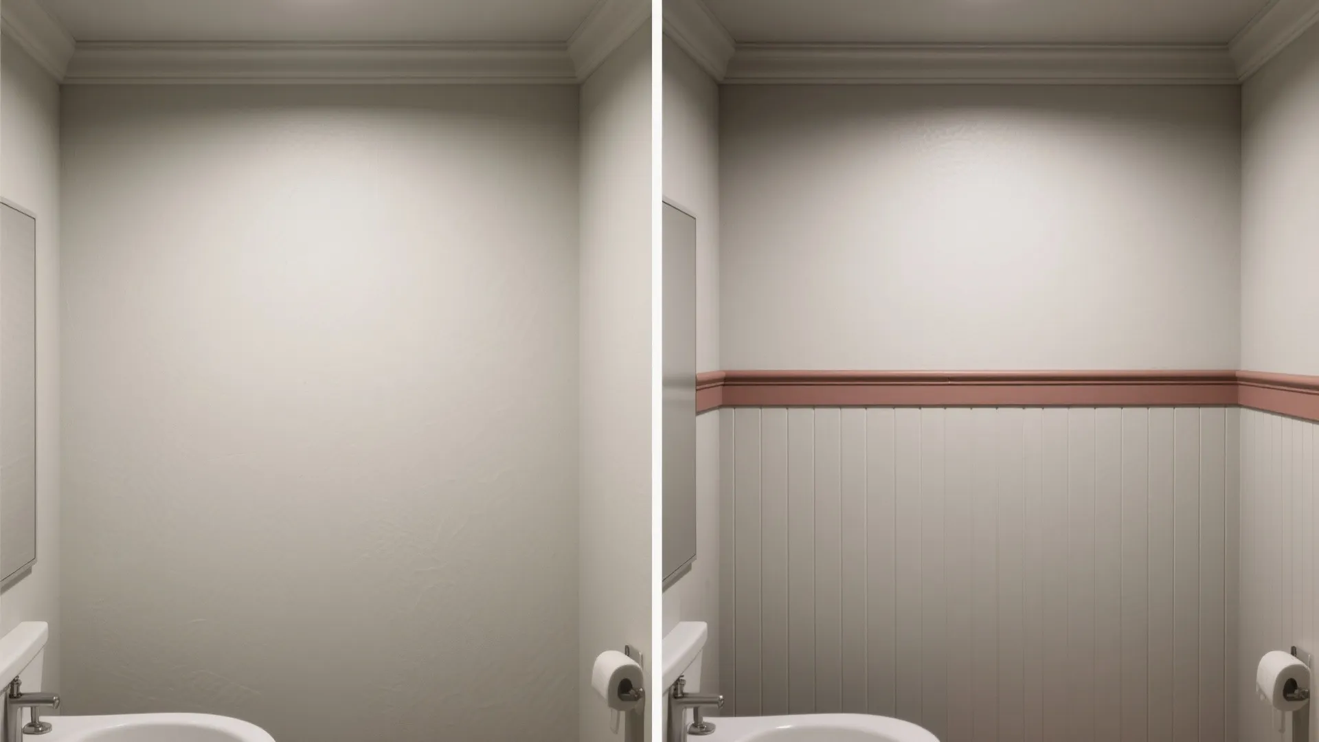 3. Half-height panels with paintable upper walls to balance cost