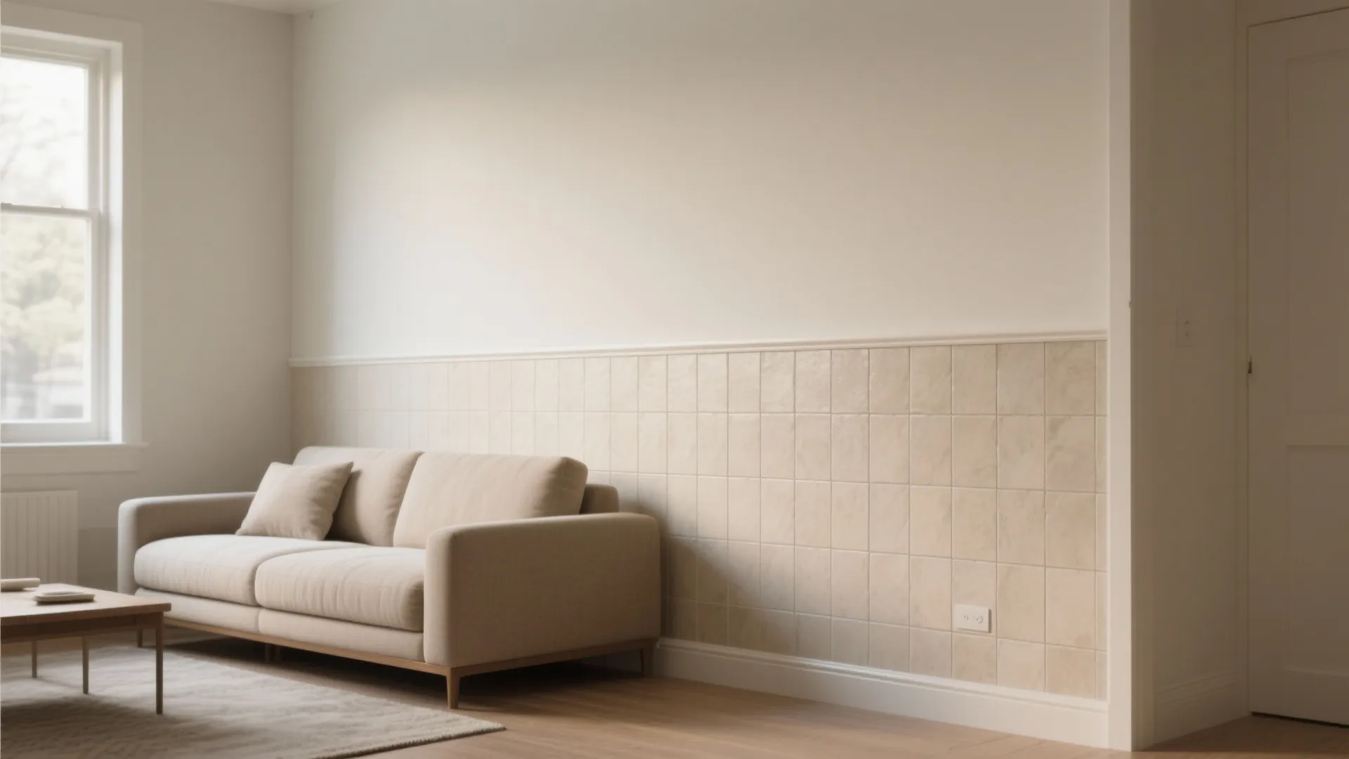 1. Half-height tile with paint above