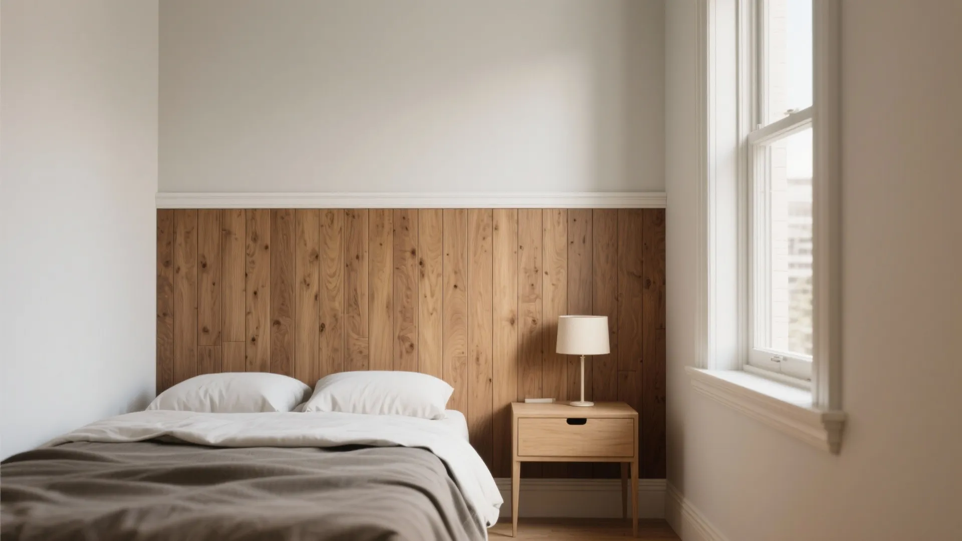 1. Half-height wood wainscoting for instant warmth