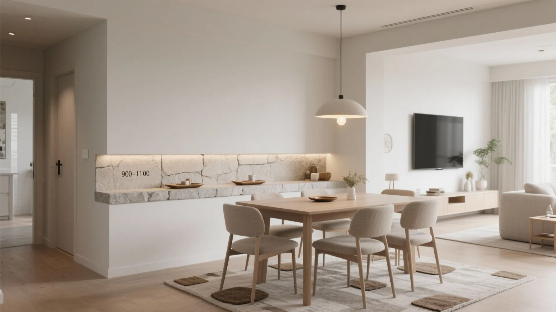 3) Half-Height Wall with Display Ledge