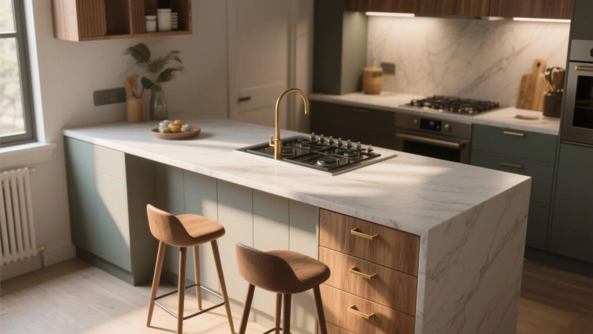 2. The Half-Island with Seating: Social cooking in compact plans