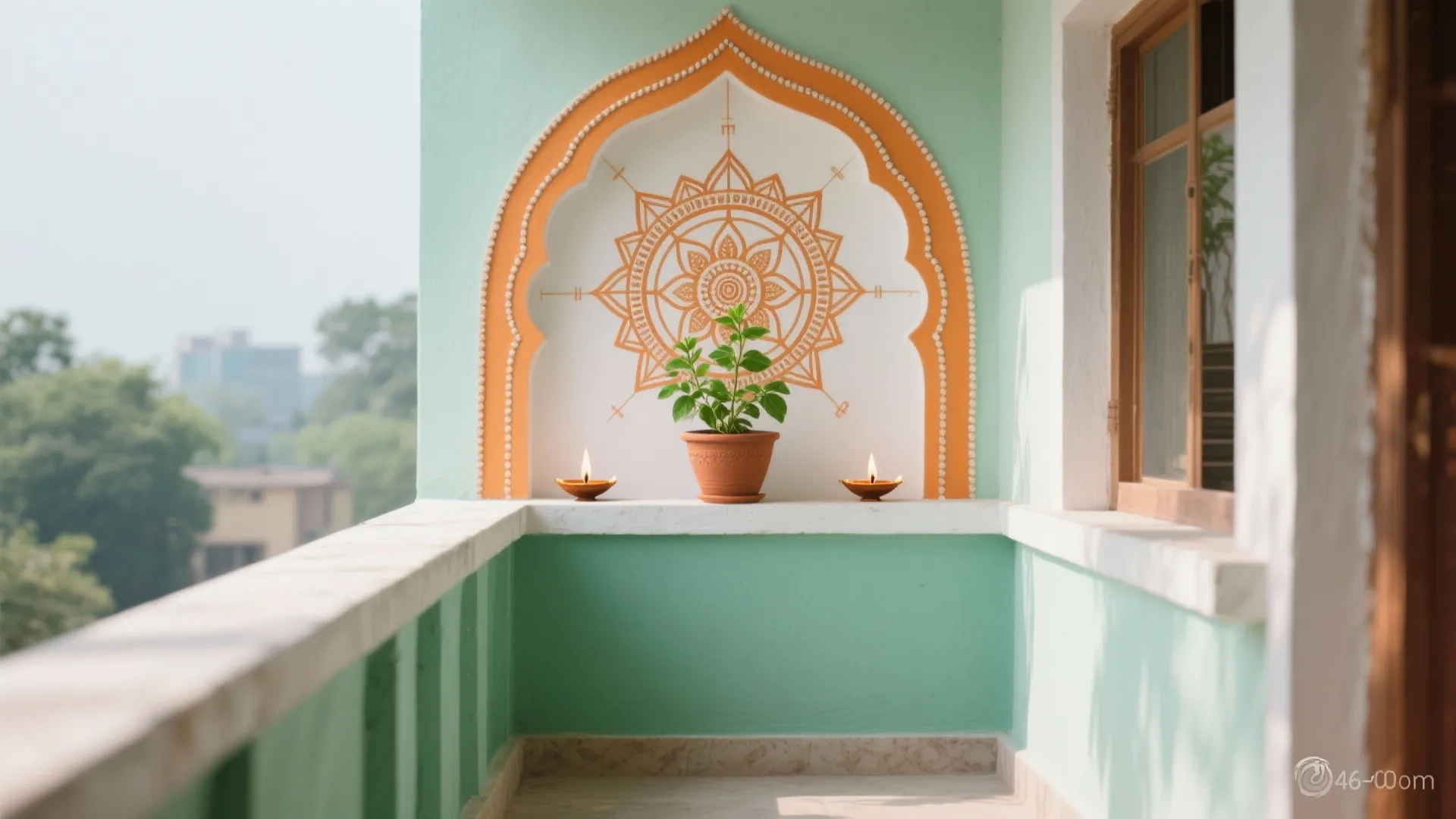 Corner-Saving Half-Mandalas and Arcs