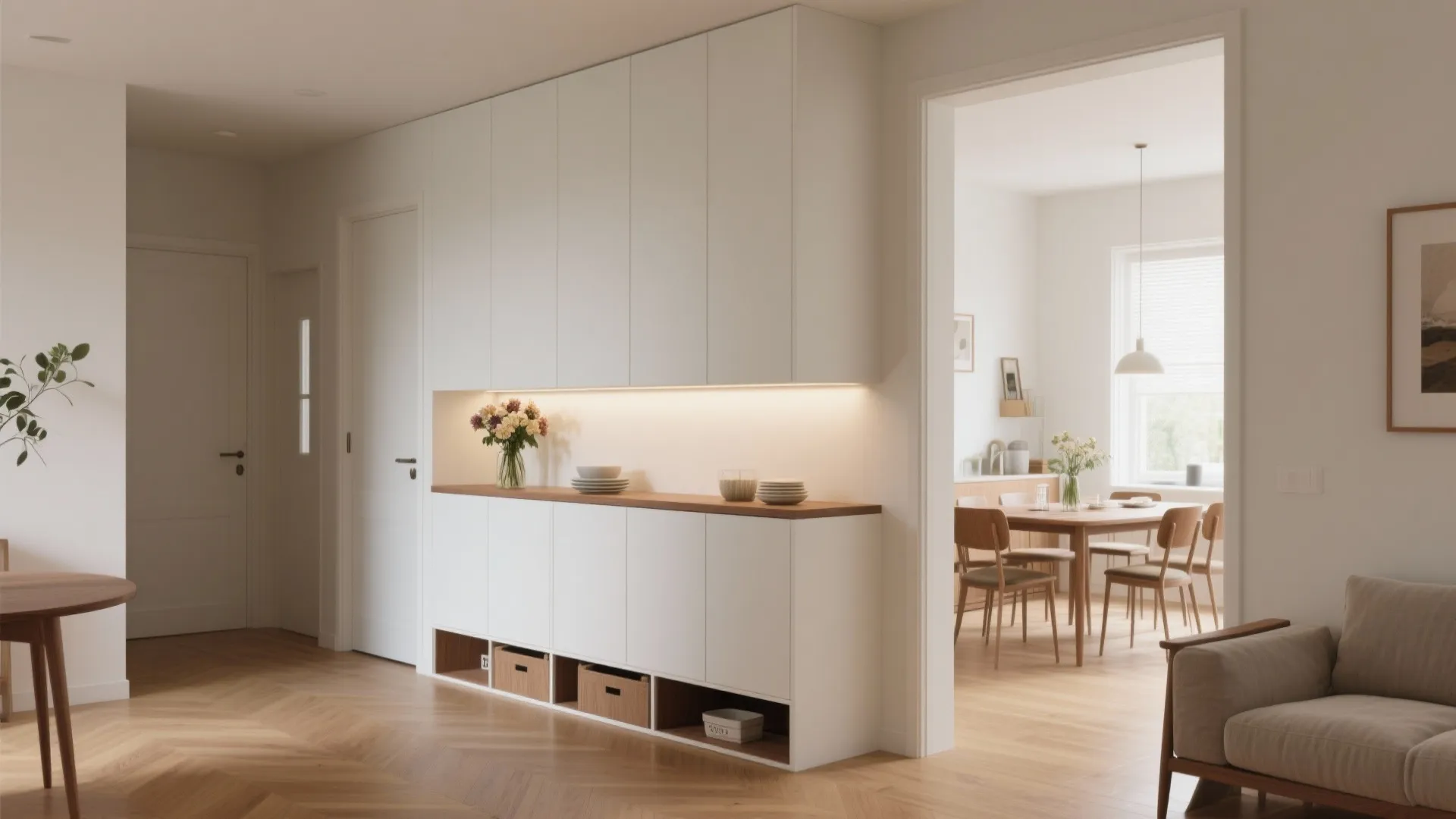 Half-Height Storage Wall with Pass-Through