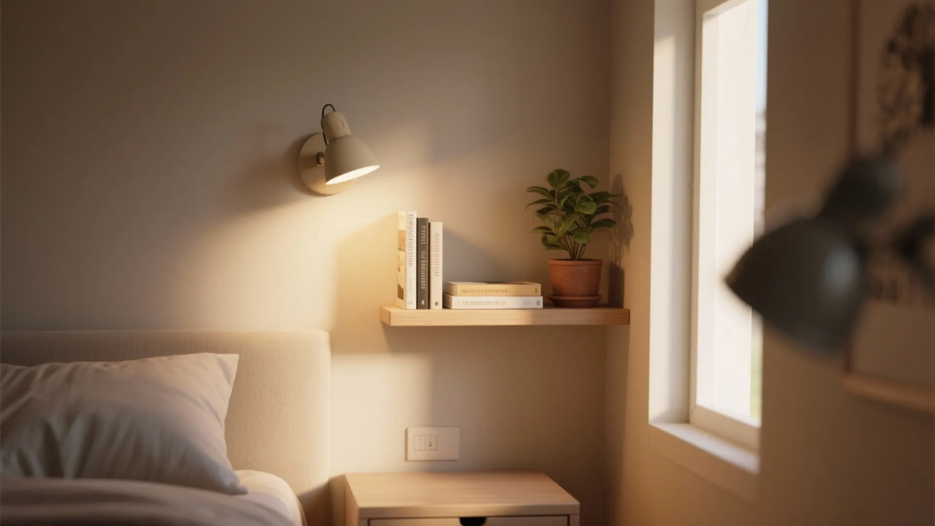 4. Half-sconce with built-in shelf for multi-function use