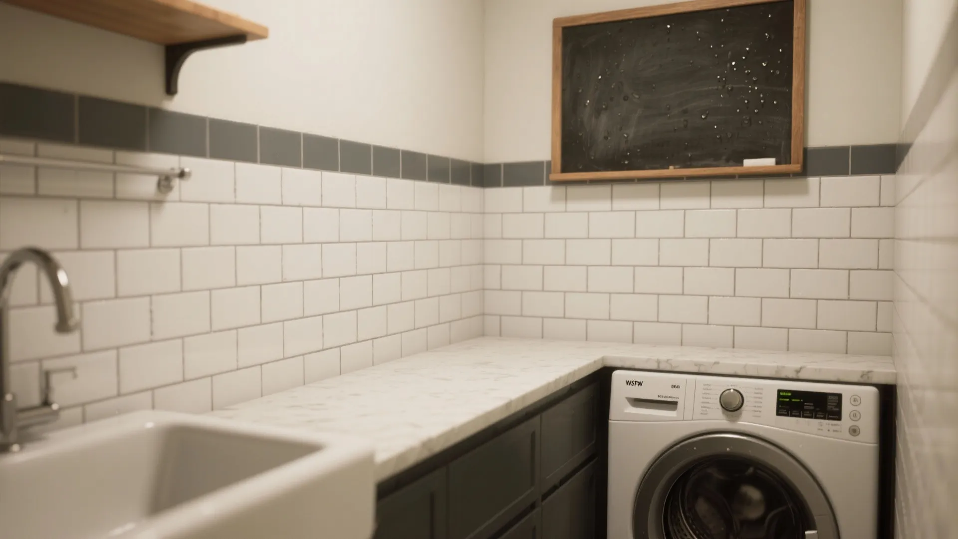 1. Half-Height Subway Tile with Contrasting Grout