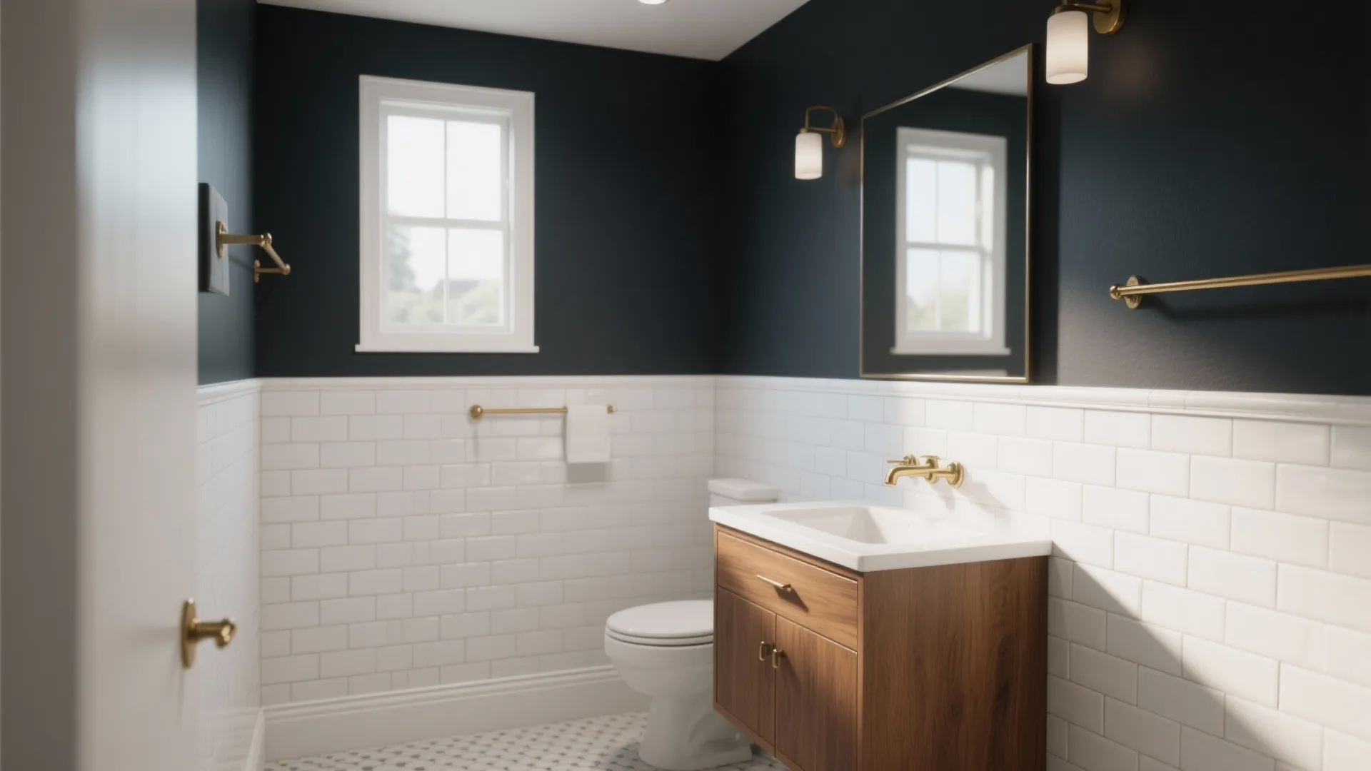 5. Half-Tiled with Painted Upper Wall