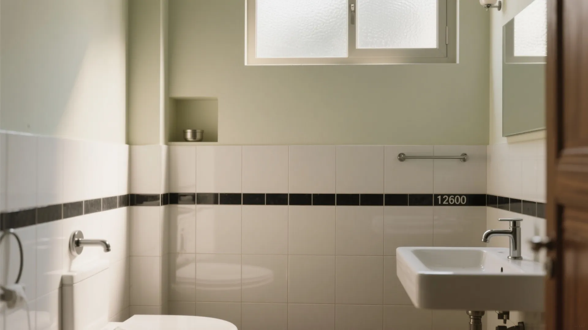 Idea 1: Half-height tiling + waterproof paint above