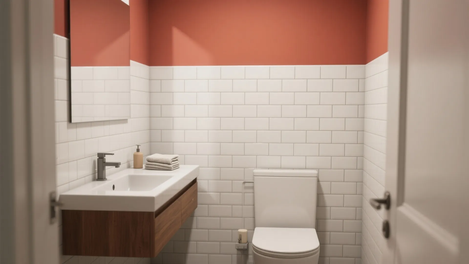 1. Half-Tiled with Painted Upper Walls