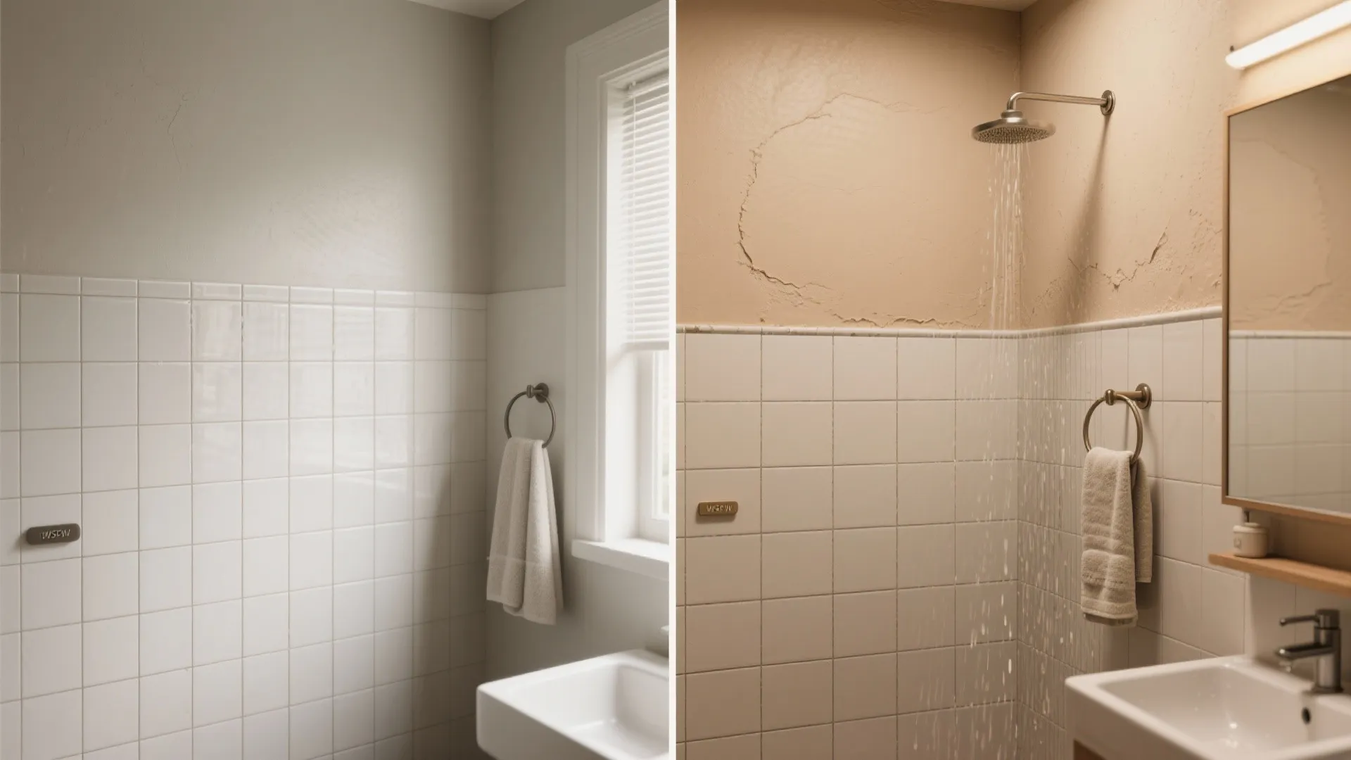 Idea 3: Half-Tiled, Half-Plastered Contrast