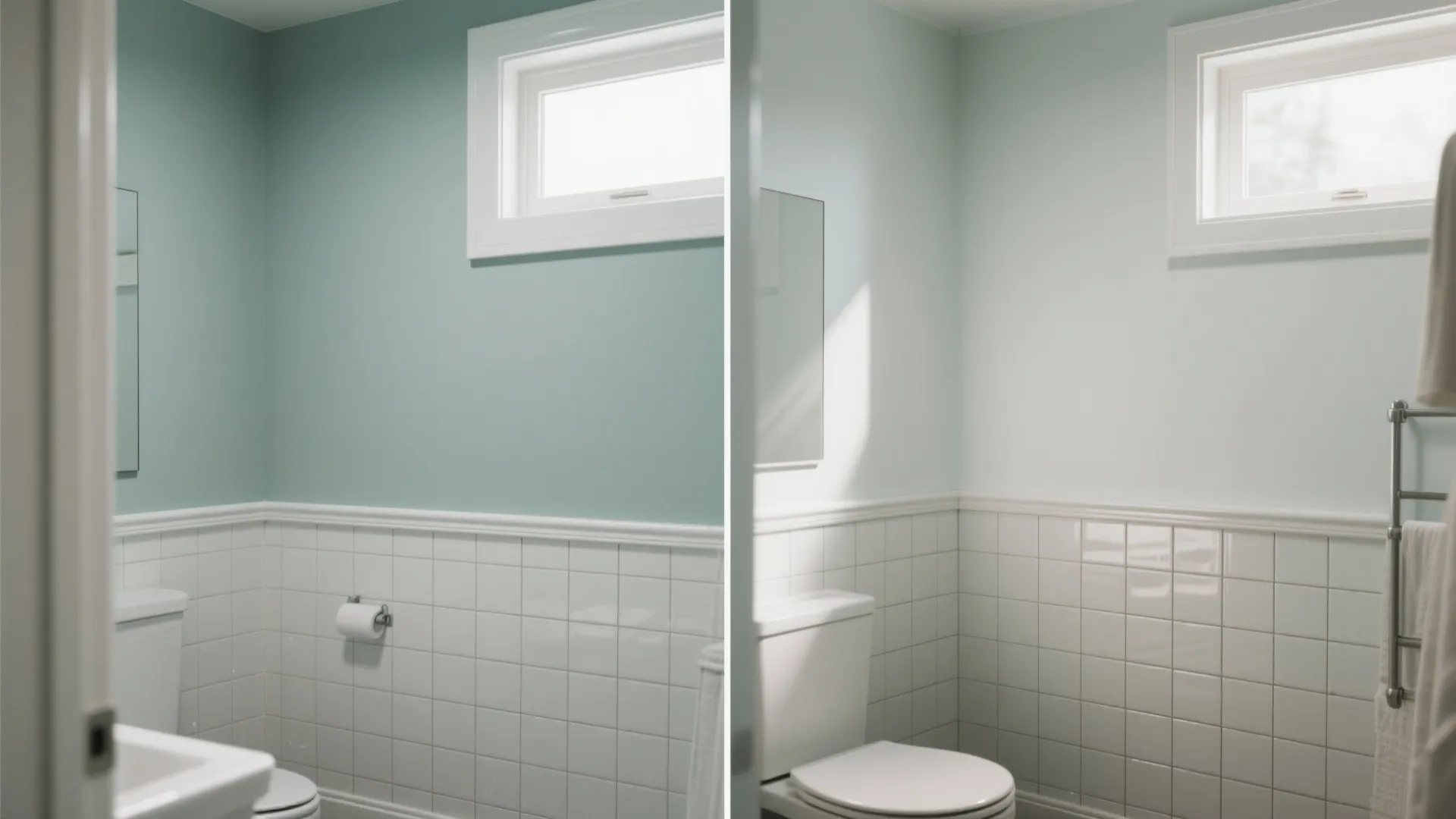 4. Half-tile wainscot + painted upper wall to save money