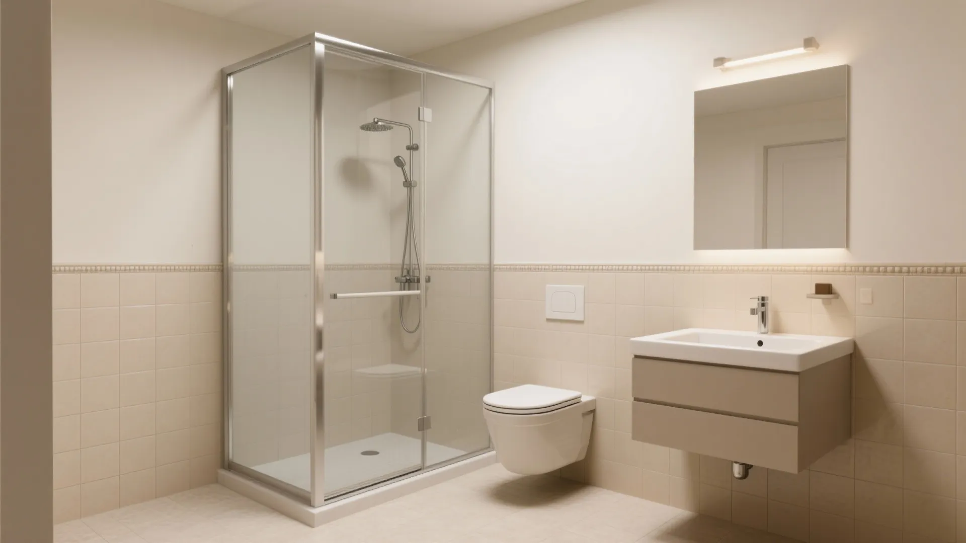 Half-Height Tiling With Washable Paint