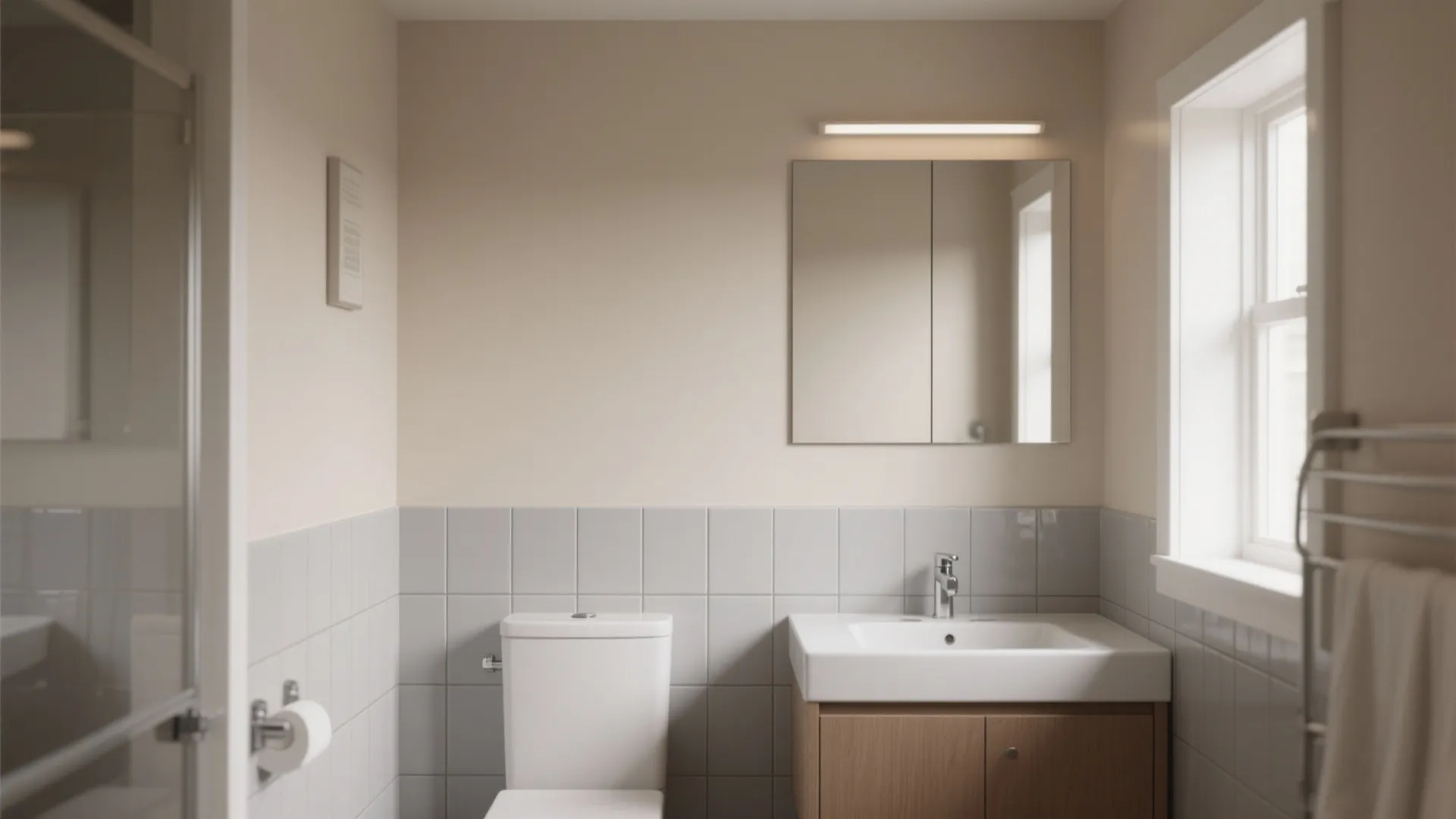 3. Half-height tile + washable paint for smart zoning