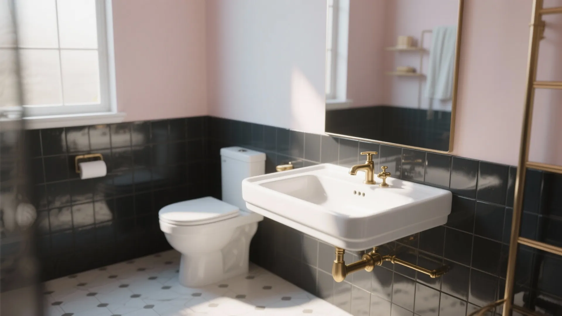 8. Half-Tiled Walls with Paint