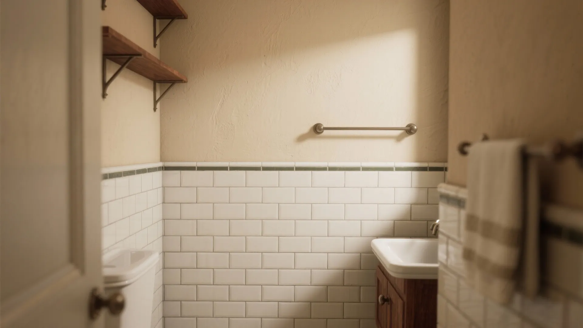 3. Half-tile wainscot with painted upper wall