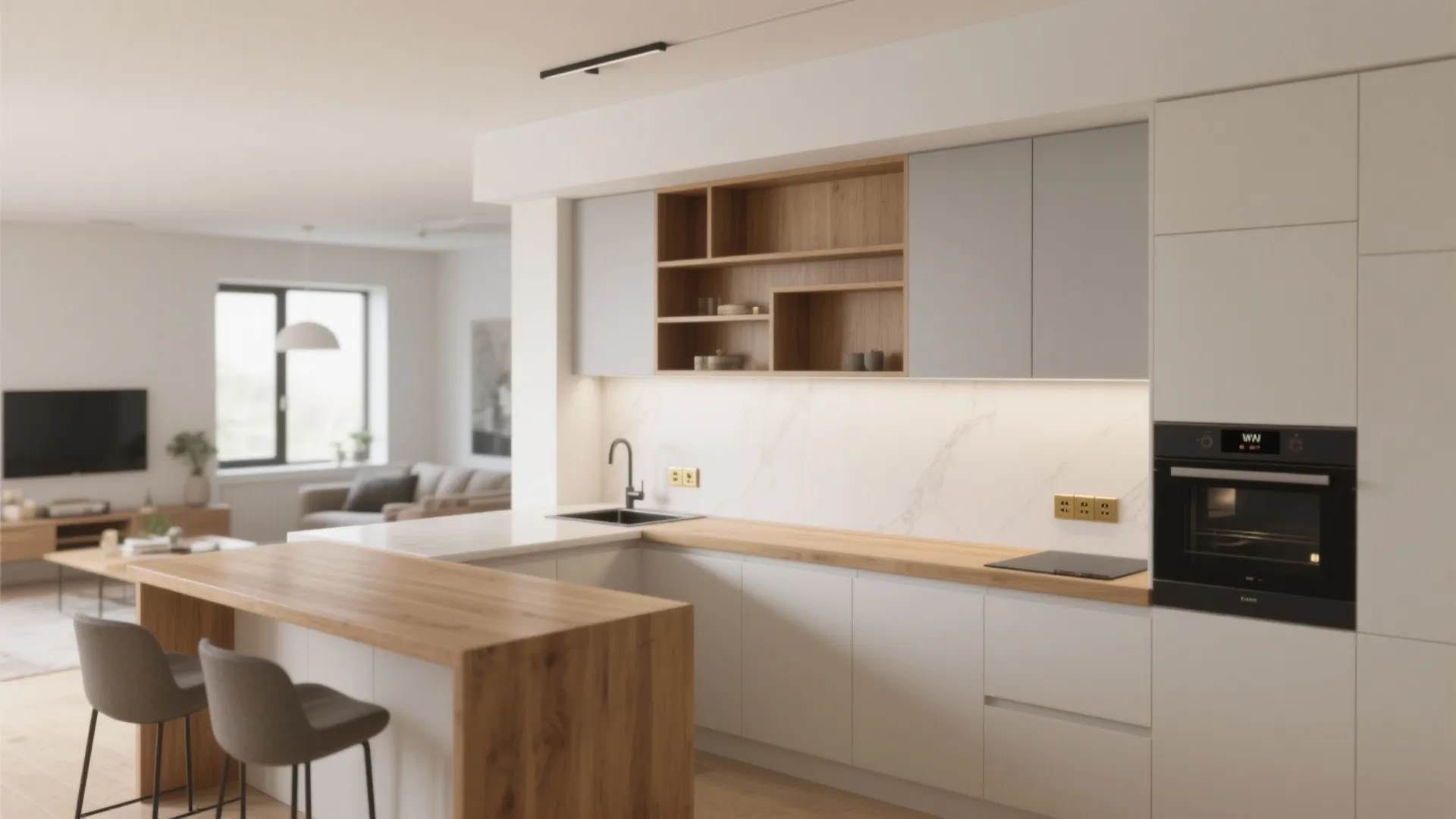 Half Wall with Built-In Storage