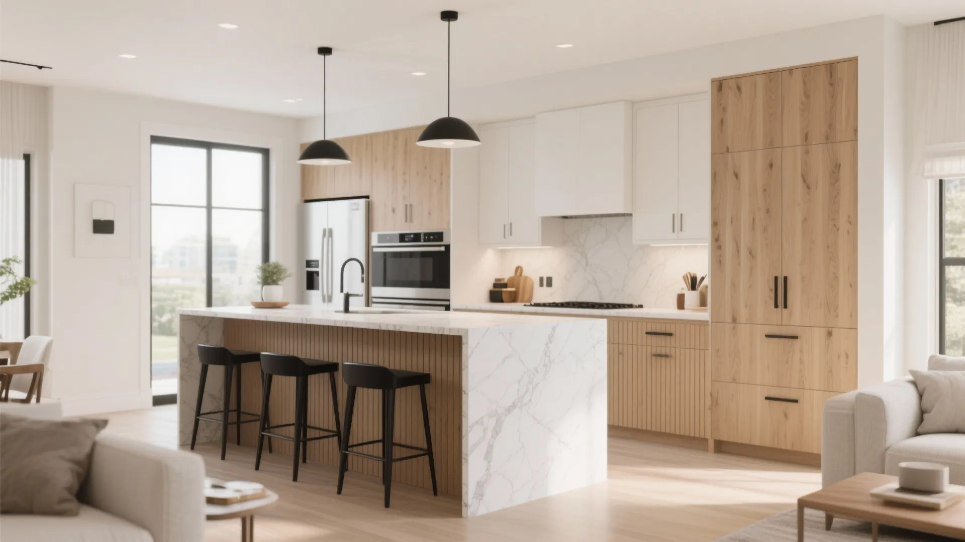 Half-Height Peninsula Wall with Storage