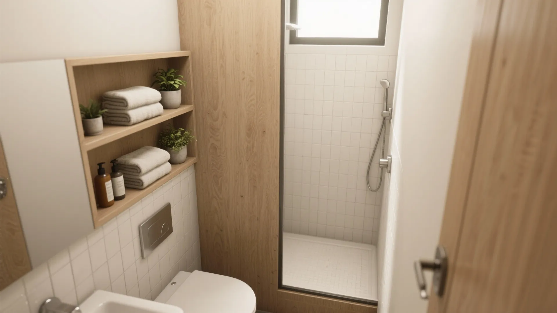 1. Half Wall with Integrated Shelving