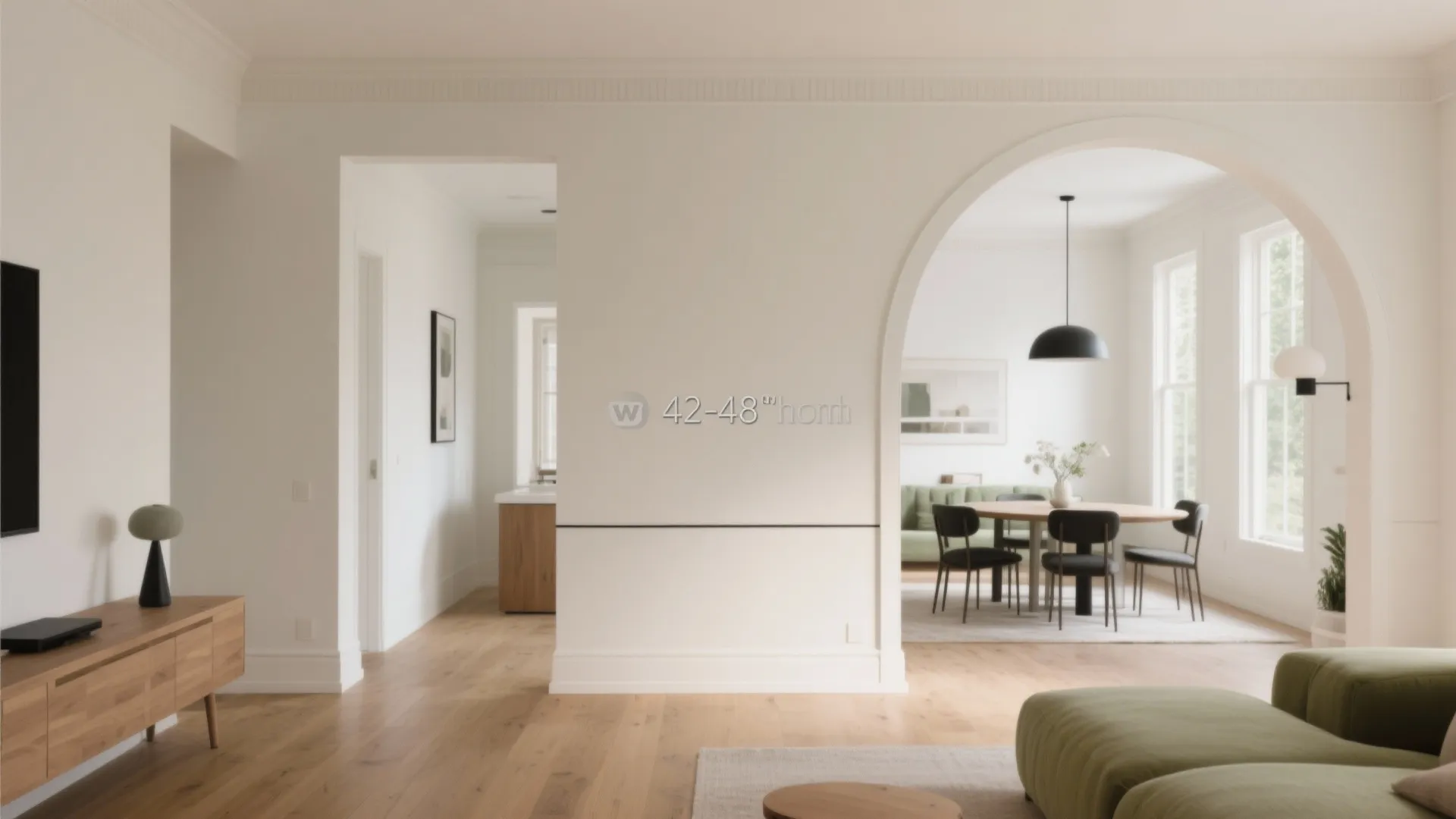 Idea 2: Half walls and soft arches to guide movement