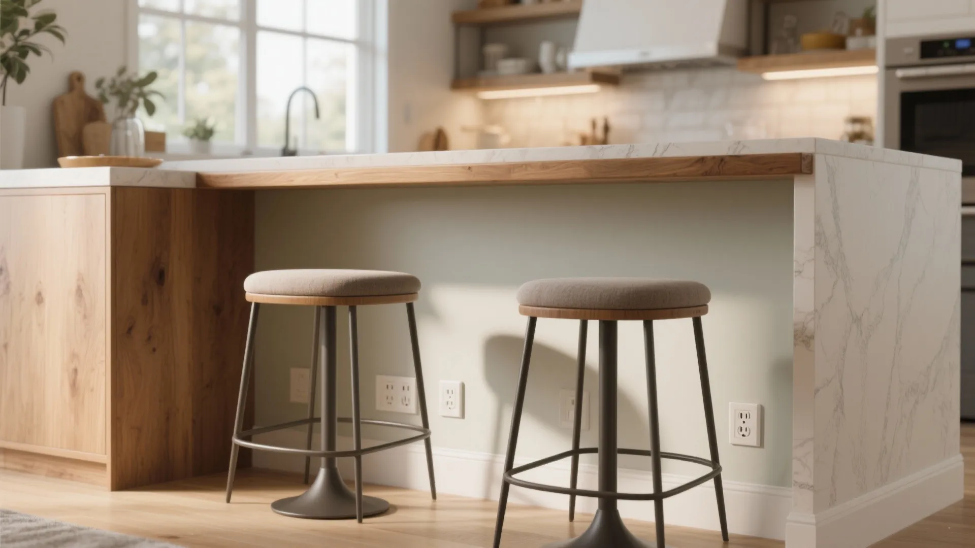 3. Low Half-Wall with Bar Seating