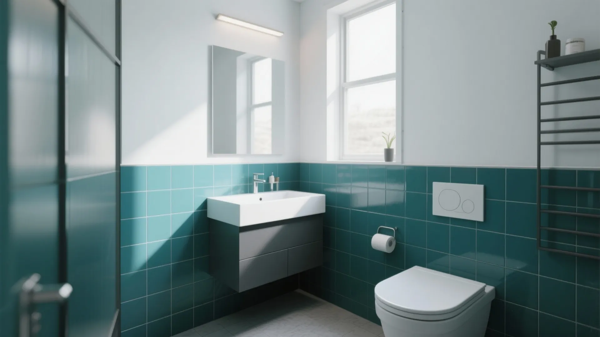 5. Half-Wall Tile in Bold Color