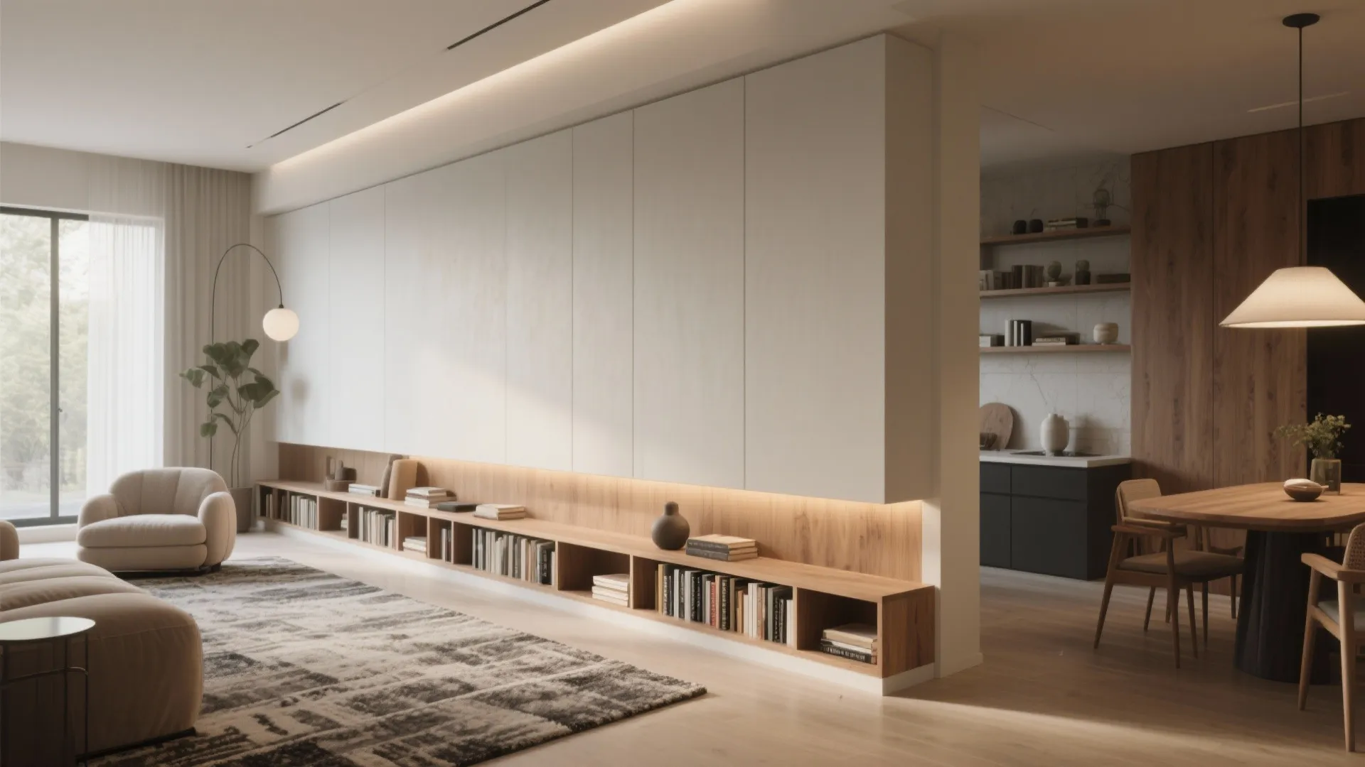 1. Open-plan living with zoned corners