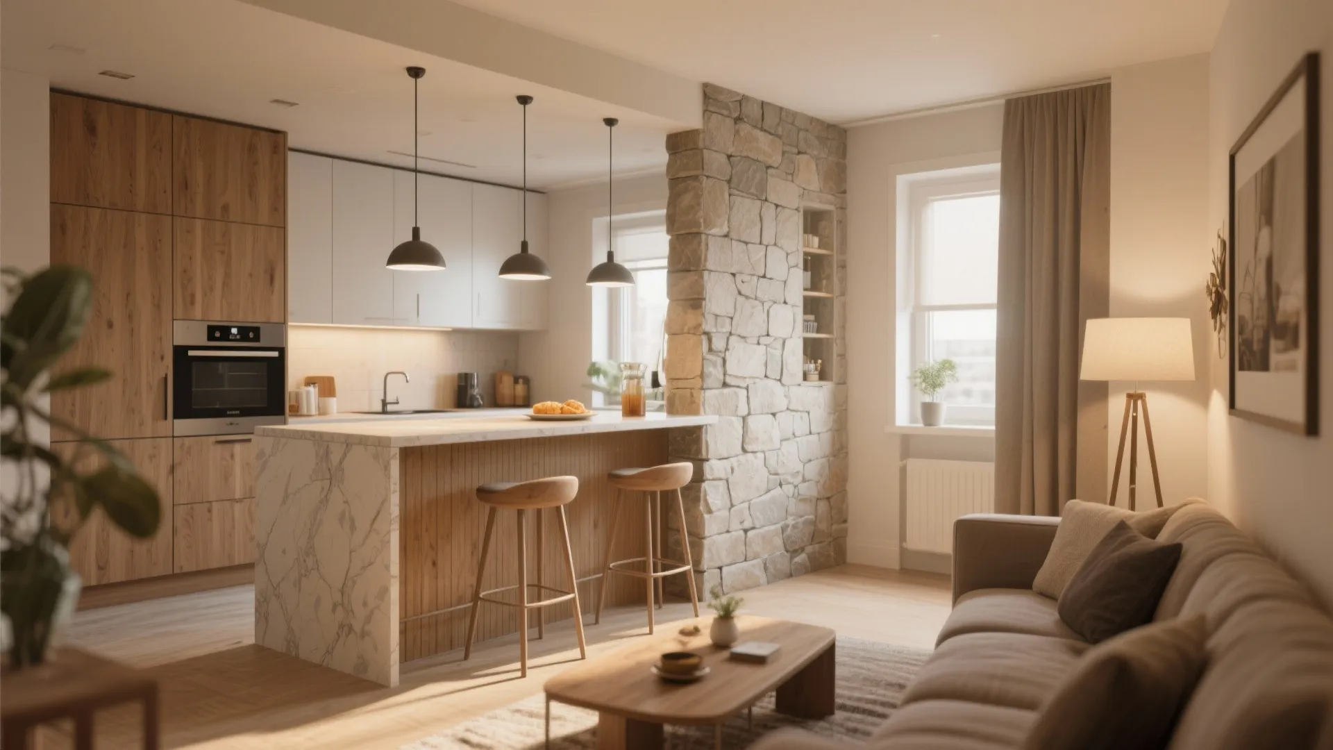 Half walls as functional dividers