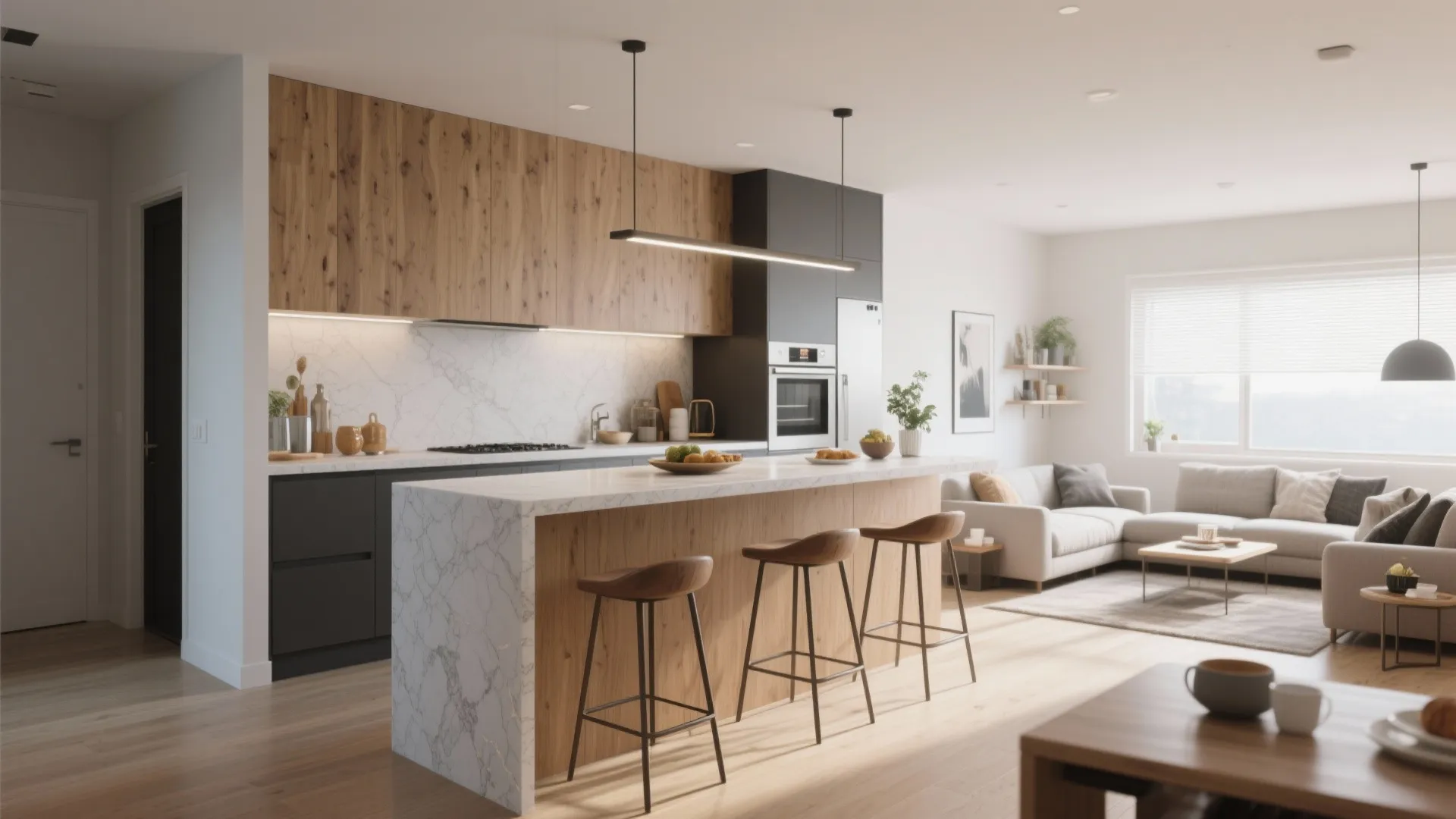 2. Half-Wall with Counter Overhang