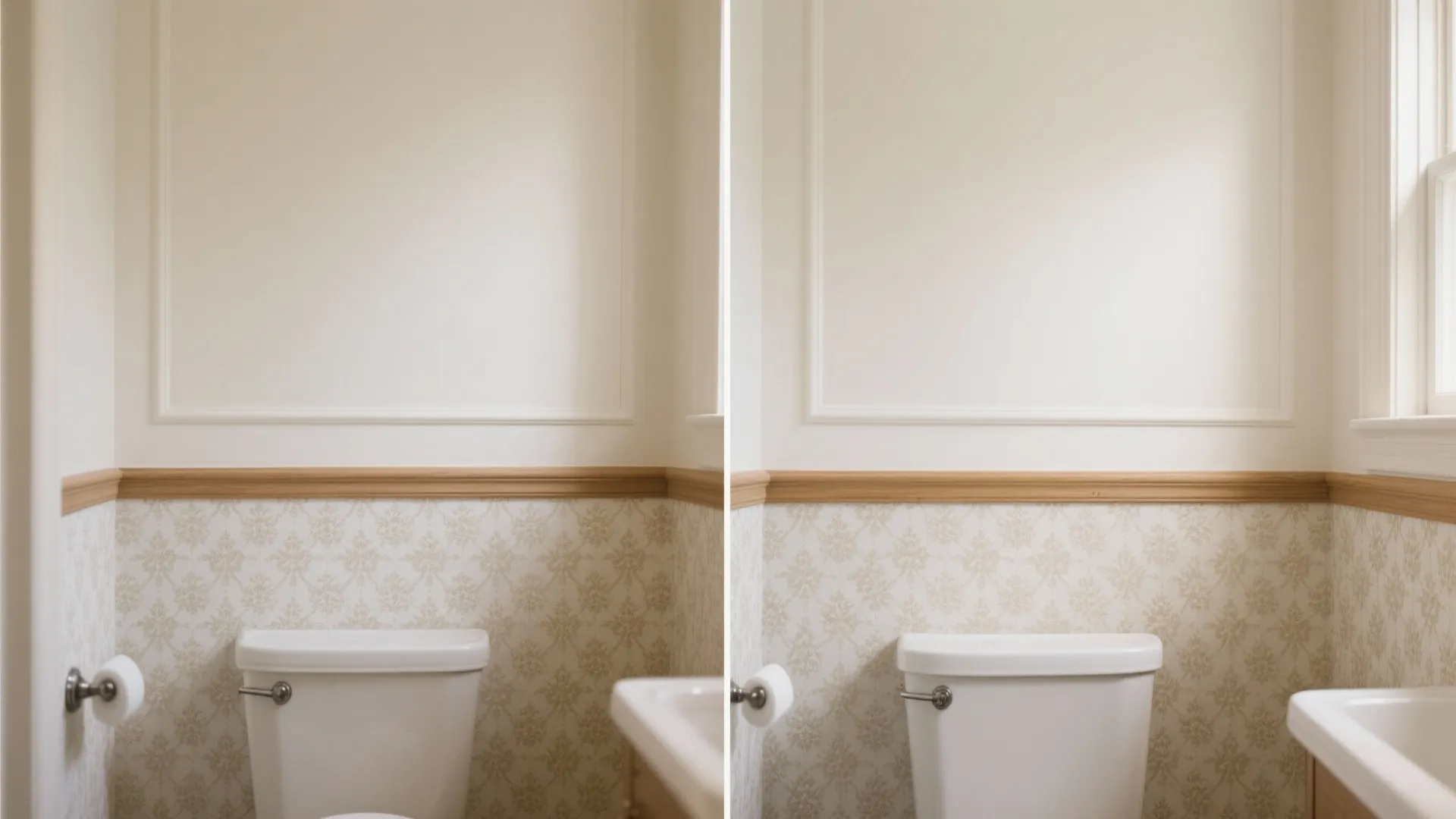 Half-Wall Wallpaper with Color Blocking