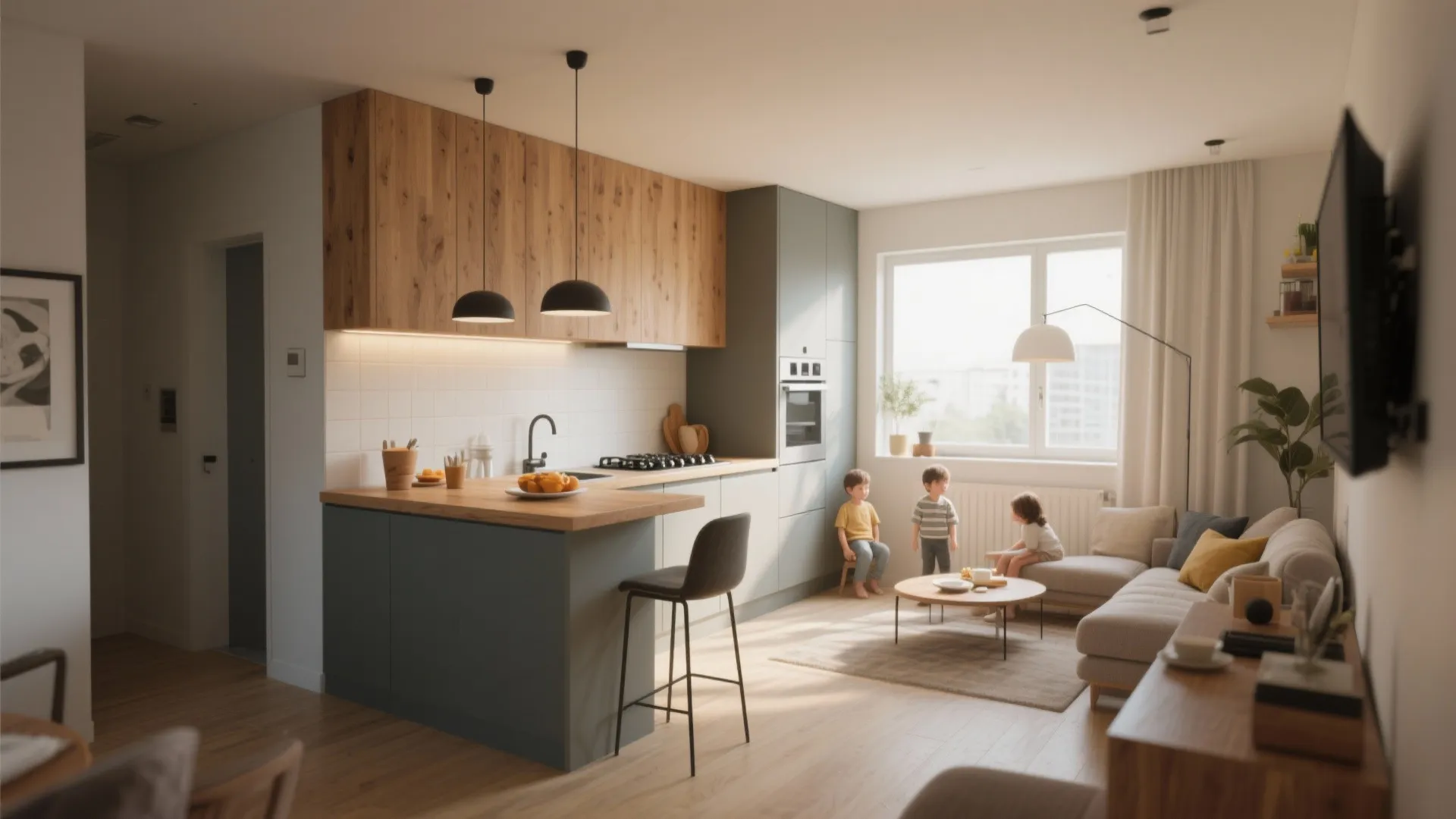 Half-Wall with Built-in Counter