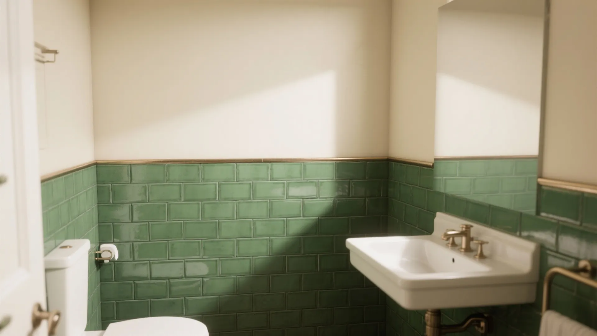 2. Half-wall tile + paint above