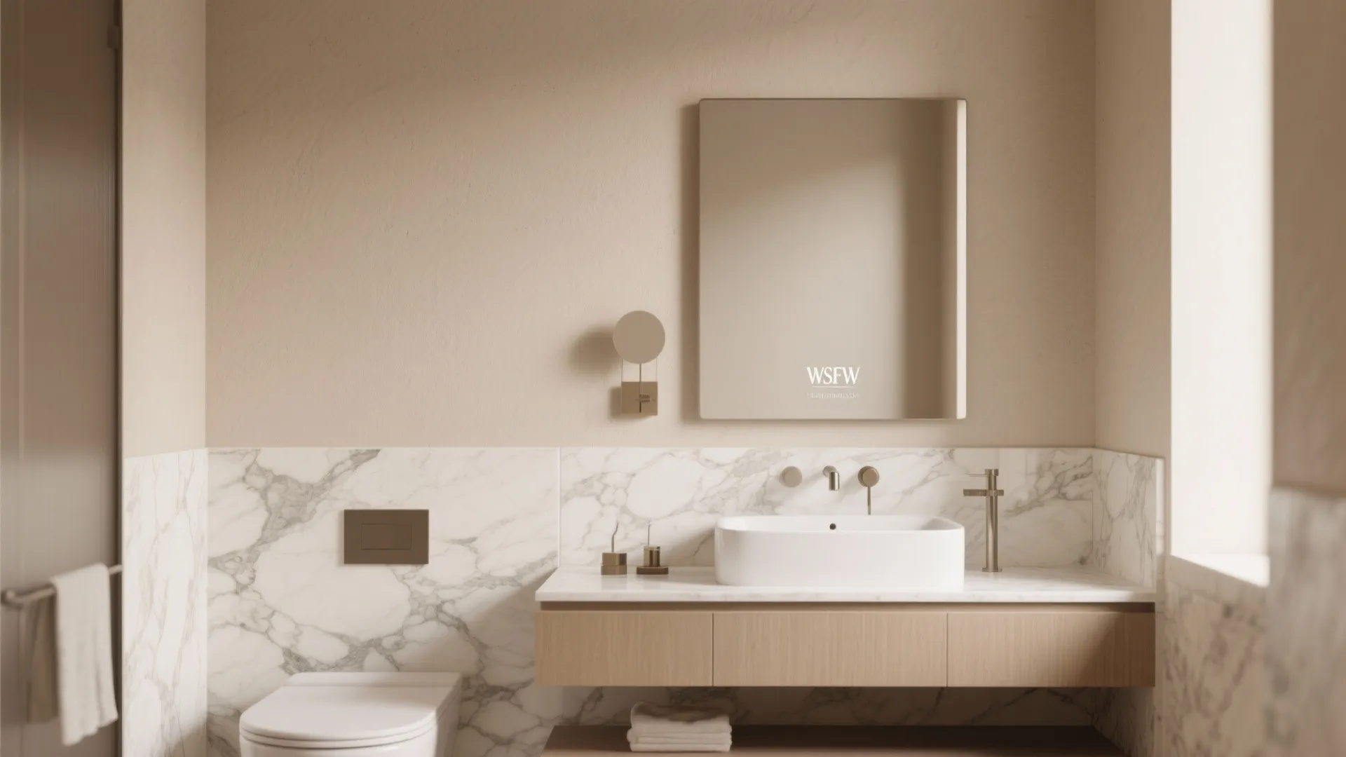 4. Half-Wall Marble Accent