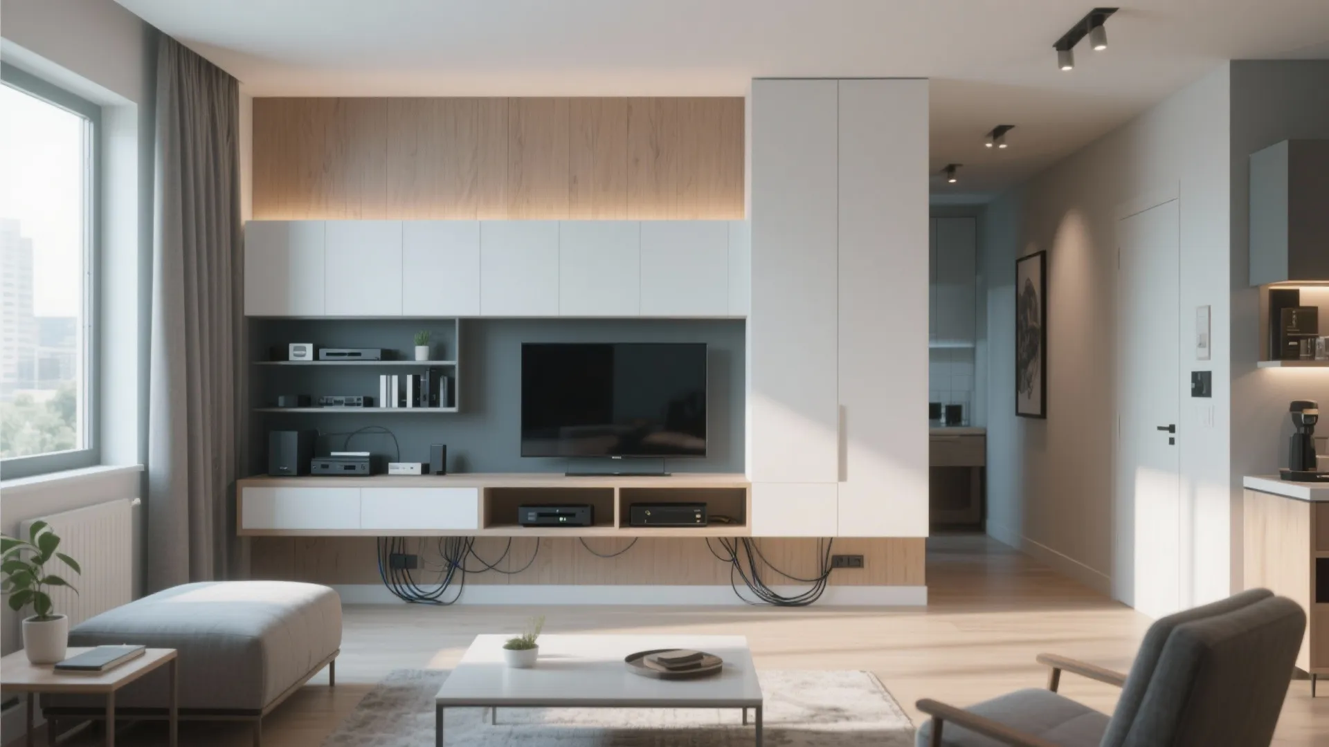 8. Half Wall Media Console