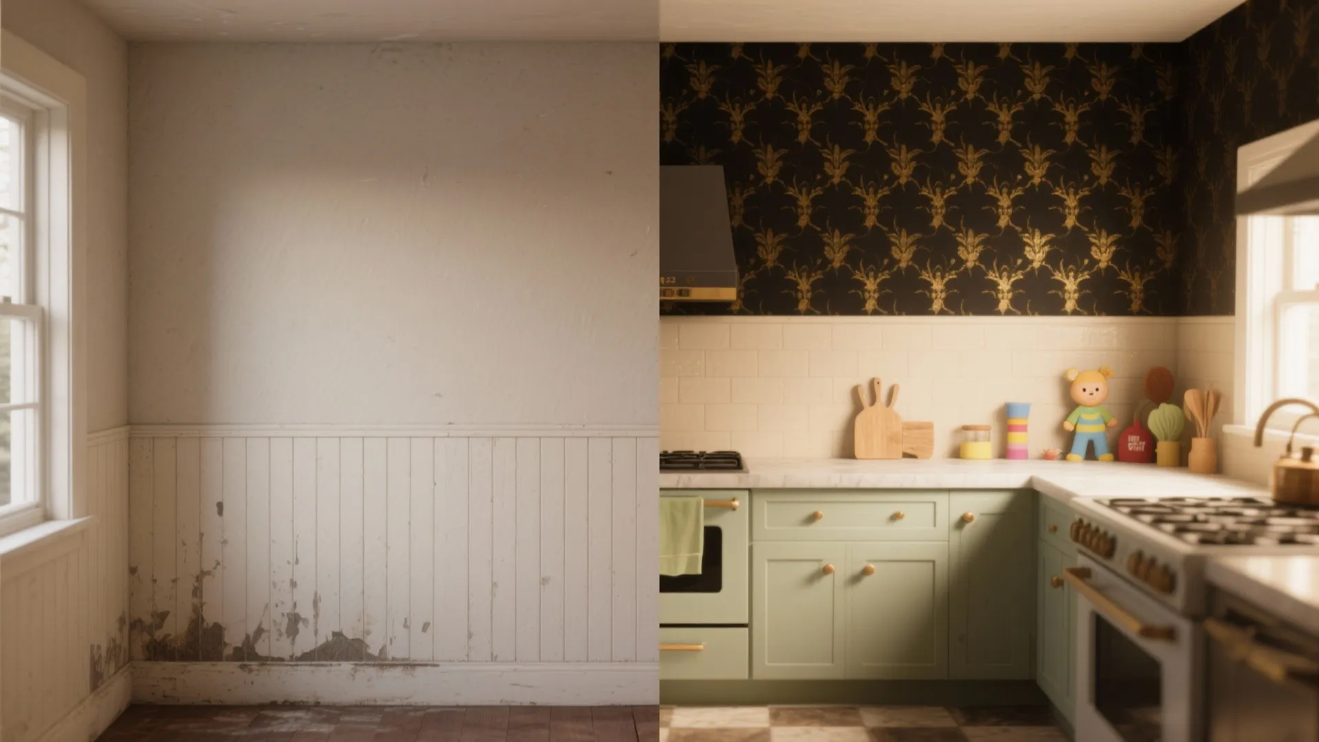 4. Half-Wall Paneling