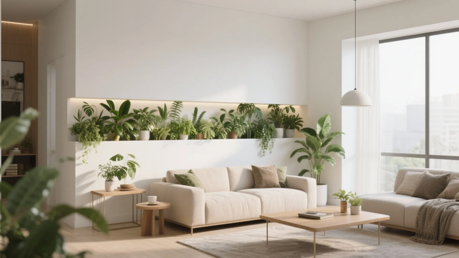 3. Half Wall with Planter Shelf