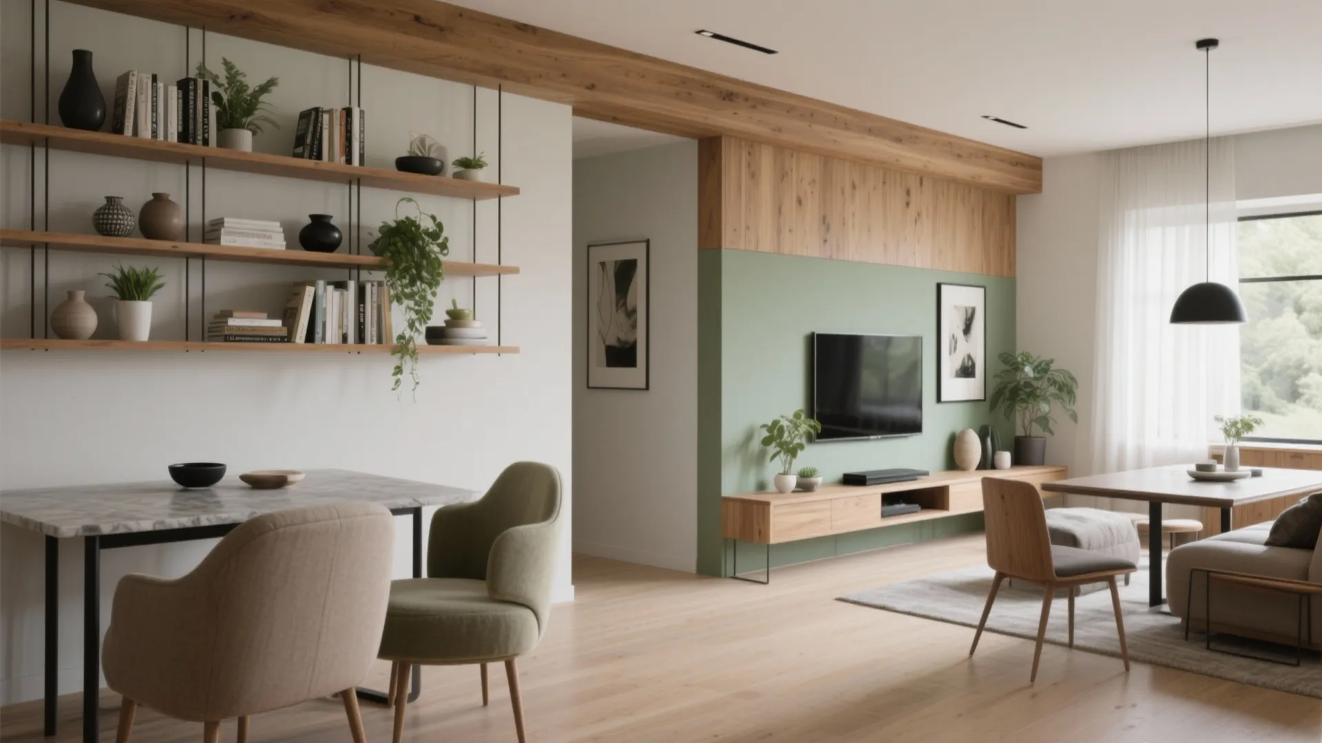 Open Shelving + Half Wall Combo