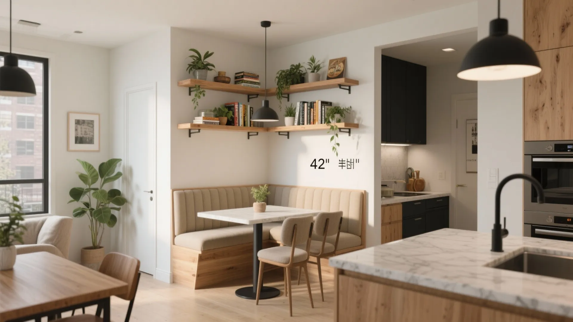 Half Wall + Open Shelving (The Subtle Pony)